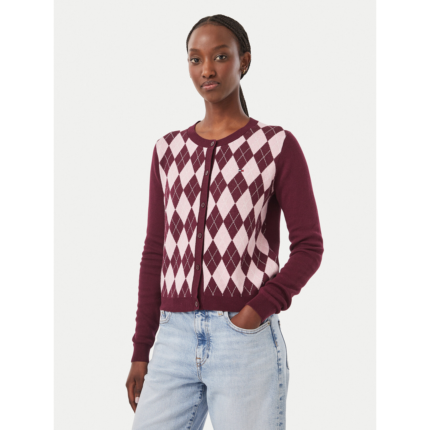 Tommy Jeans Strickjacke Essential DW0DW23363 Violett Regular Fit