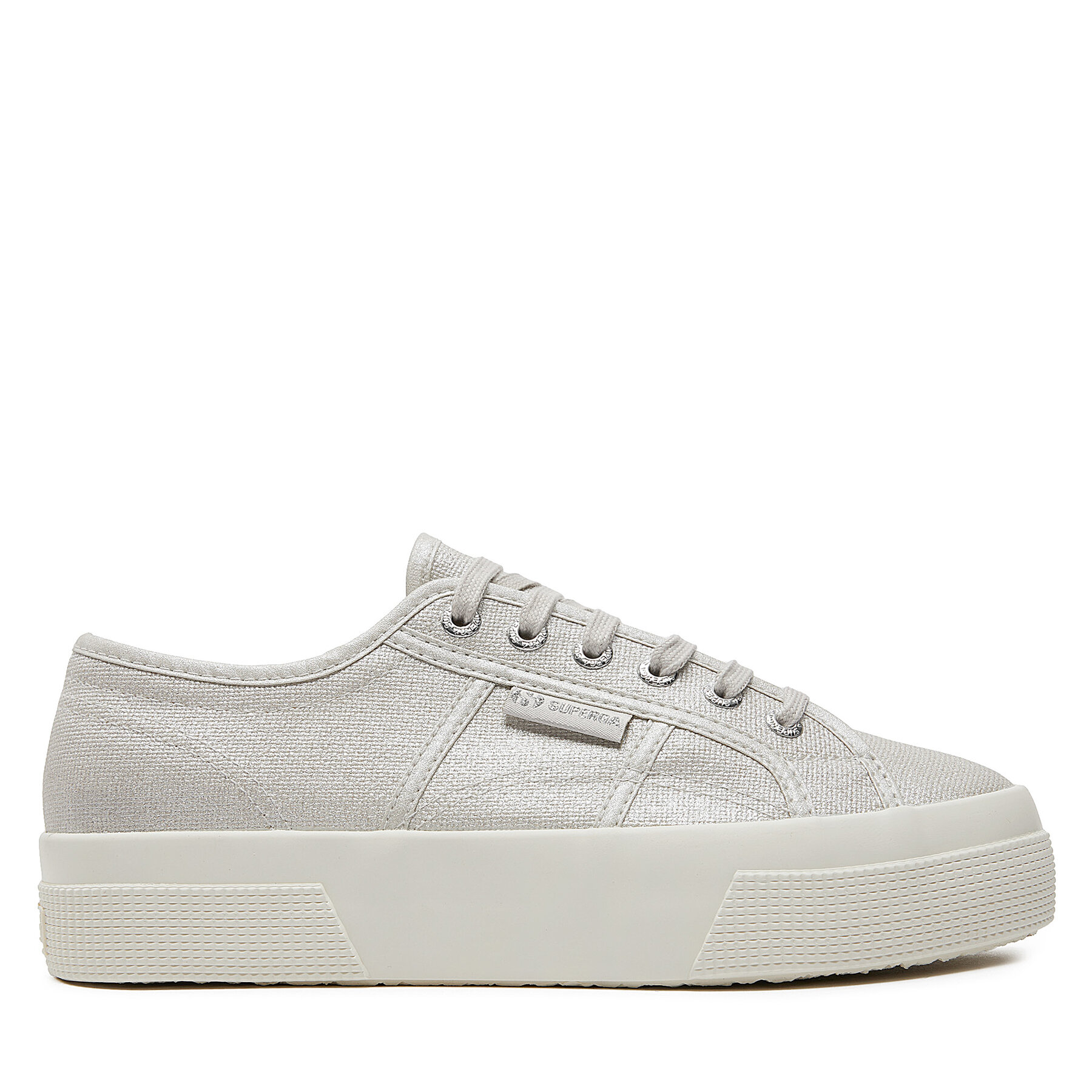 Damen Sneakers aus Stoff Superga, Schuhgröße 36, Grau, Platform Pearl Matte Canv 2740 S21362W