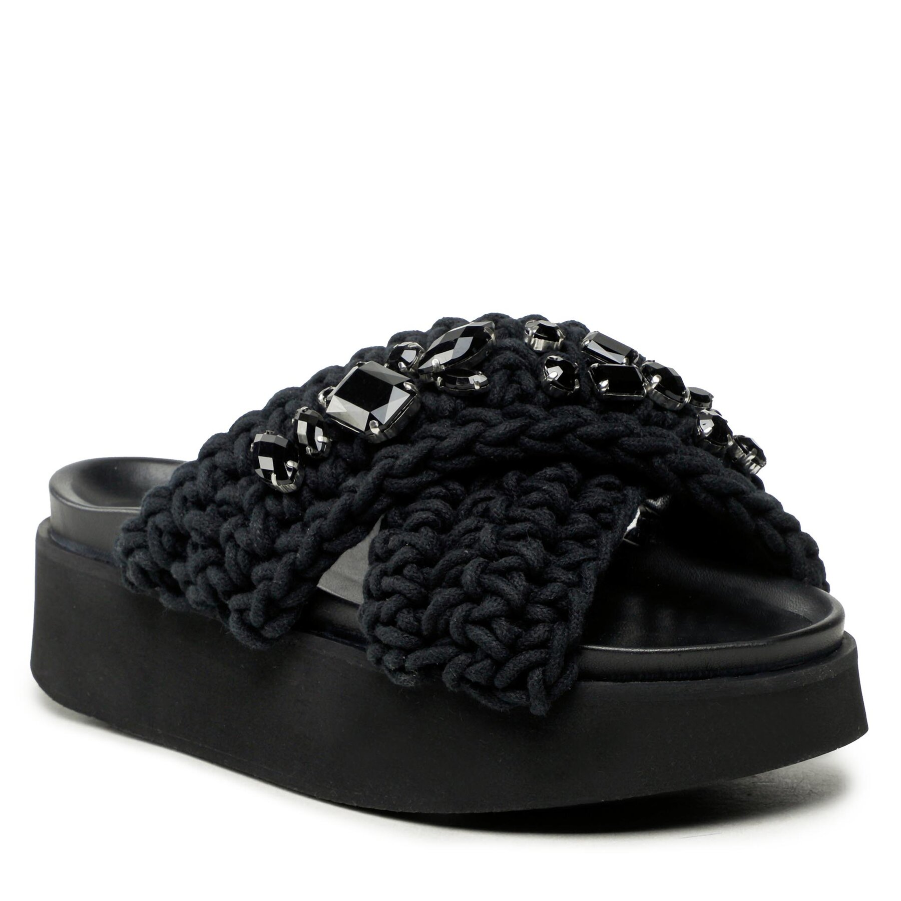 Damen Pantoletten Inuikii, Schuhgröße 39, Schwarz, Woven Stones 70103-106
