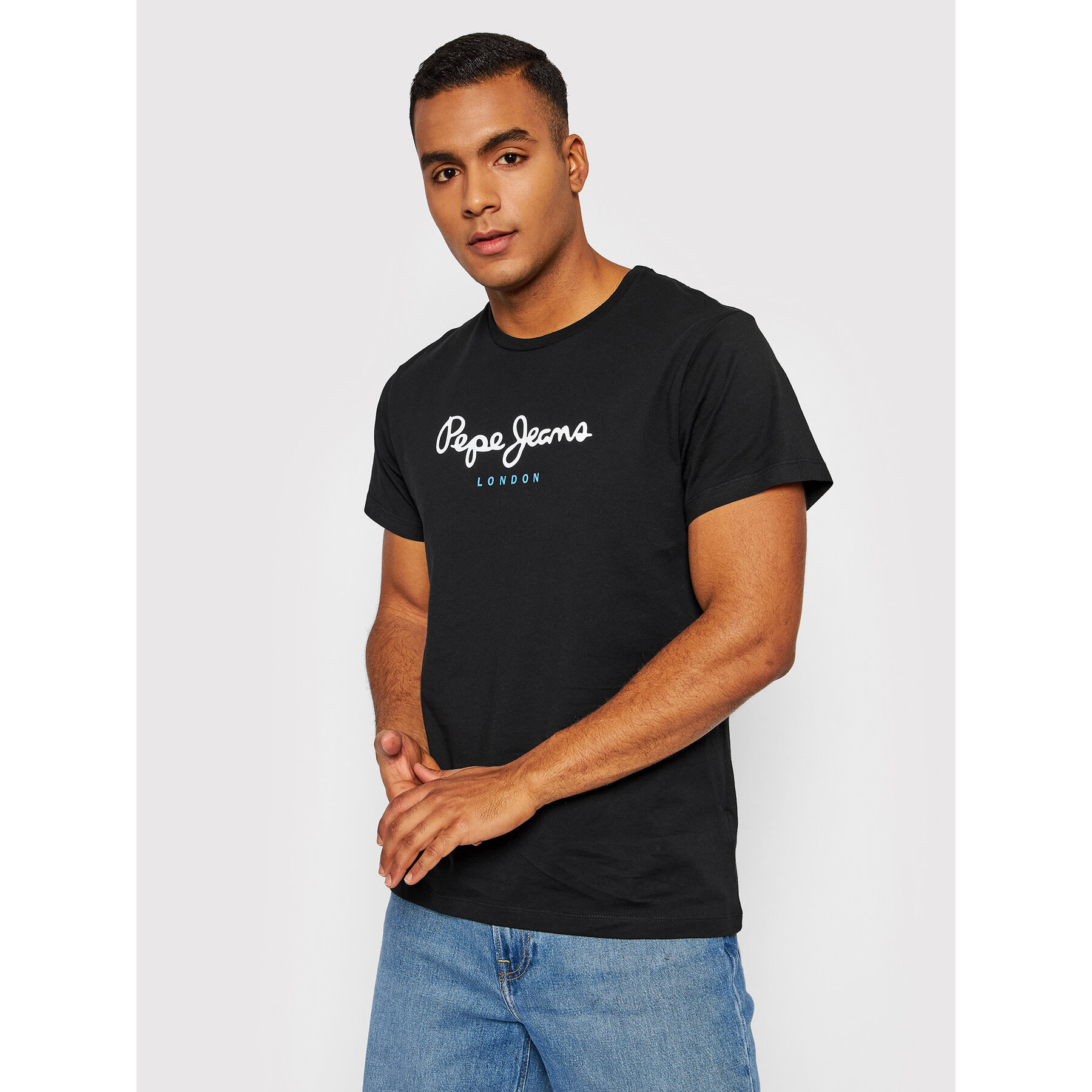 Pepe Jeans Póló Eggo PM508208 Fekete Regular Fit