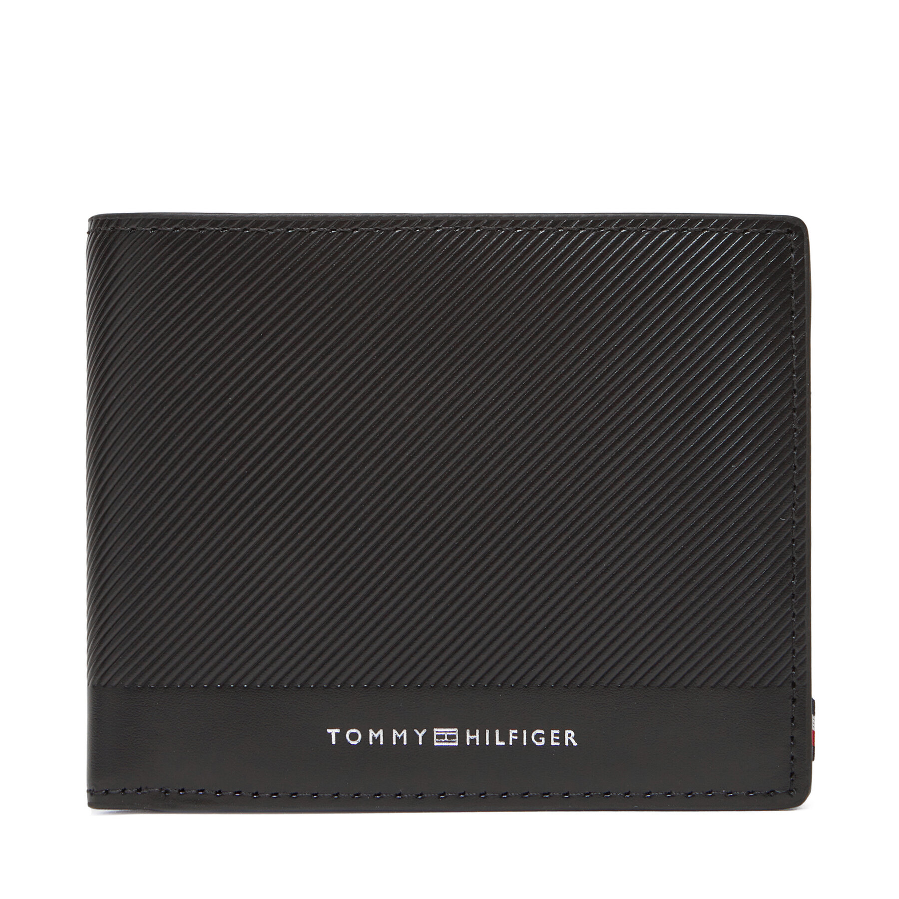 Portafoglio grande da uomo Tommy Hilfiger Th Foundation Cc And Coin AM0AM13508 Nero, Taglia OS, taglia : OS