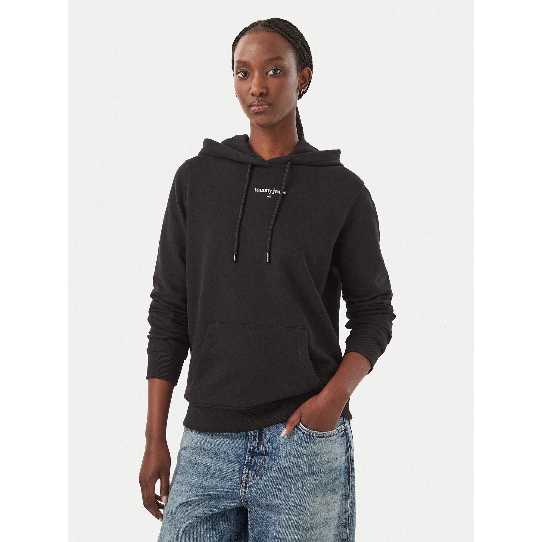Tommy Jeans Sweatshirt Classic Logo DW0DW23537 Schwarz Regular Fit