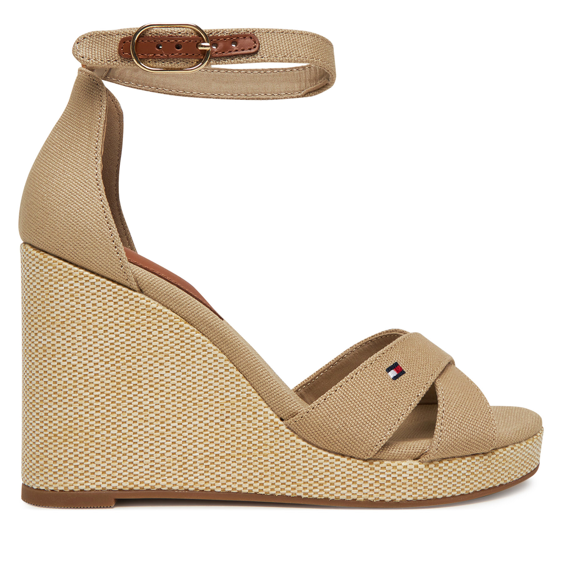 Dámske Sandále Tommy Hilfiger, Rozmer: 42, Béžová, Flag High Wedge Espad Crisscross FW0FW08661
