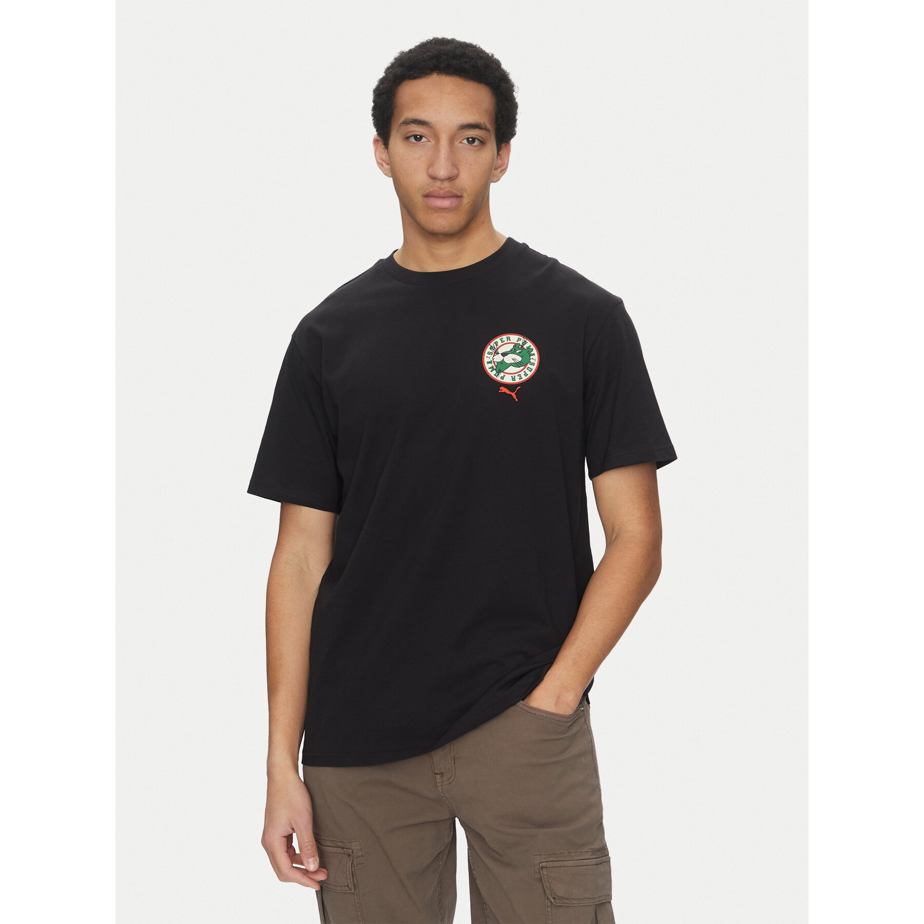 Puma Póló Graphics Super 629639 Fekete Relaxed Fit
