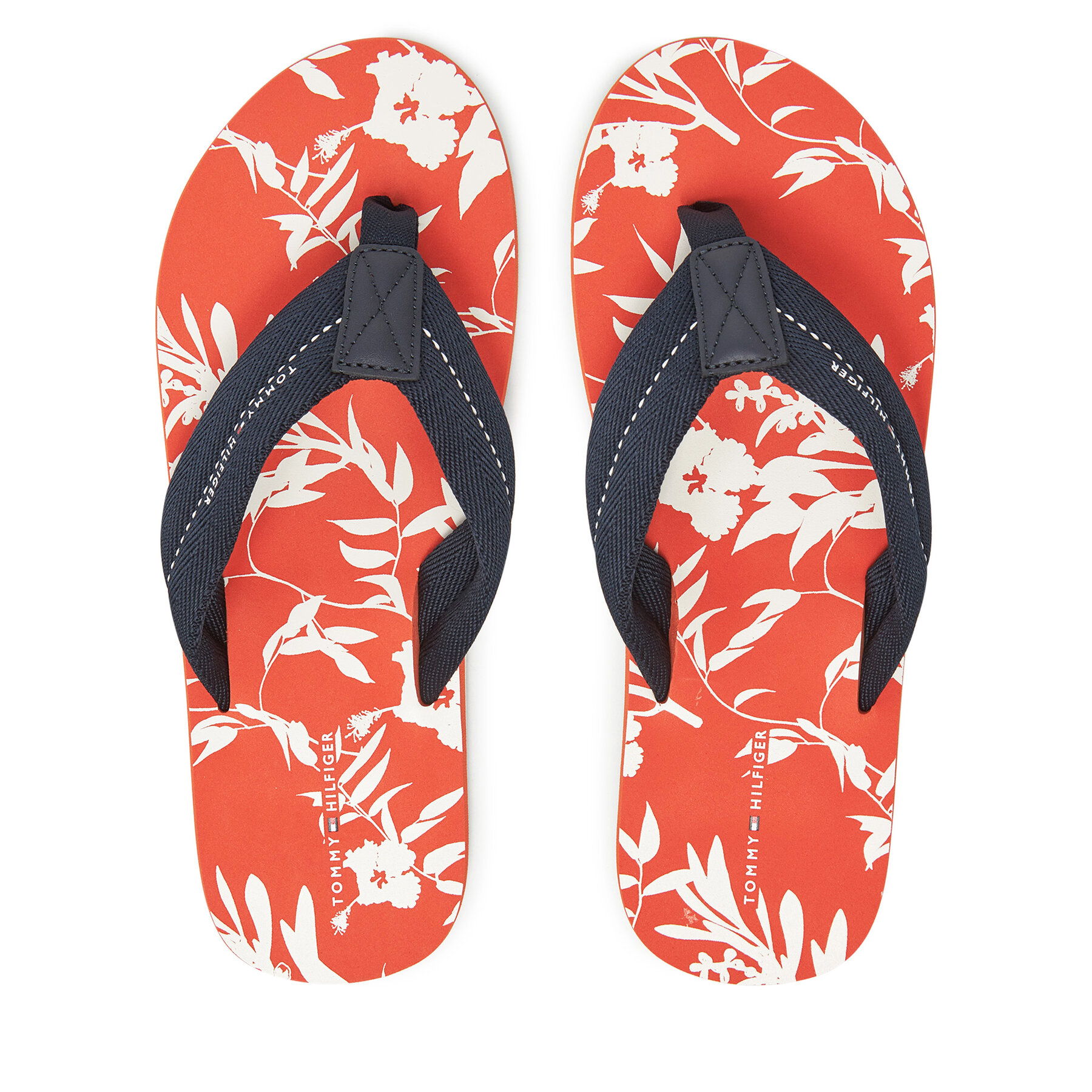 Žabky Tommy Hilfiger Hilfiger Flw Print Beach Sandal FM0FM05507 Tmavomodrá