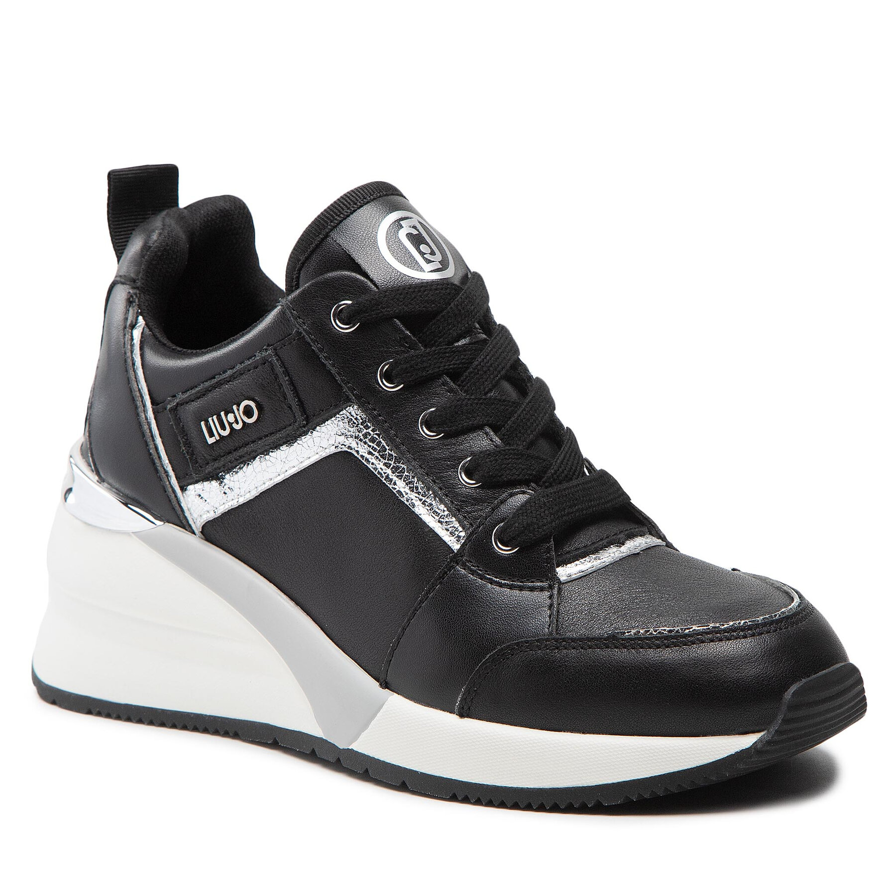 Sneakers Liu Jo Alyssa 01 BF2027 PX179 Black/Silver 01039 epantofi.ro imagine noua