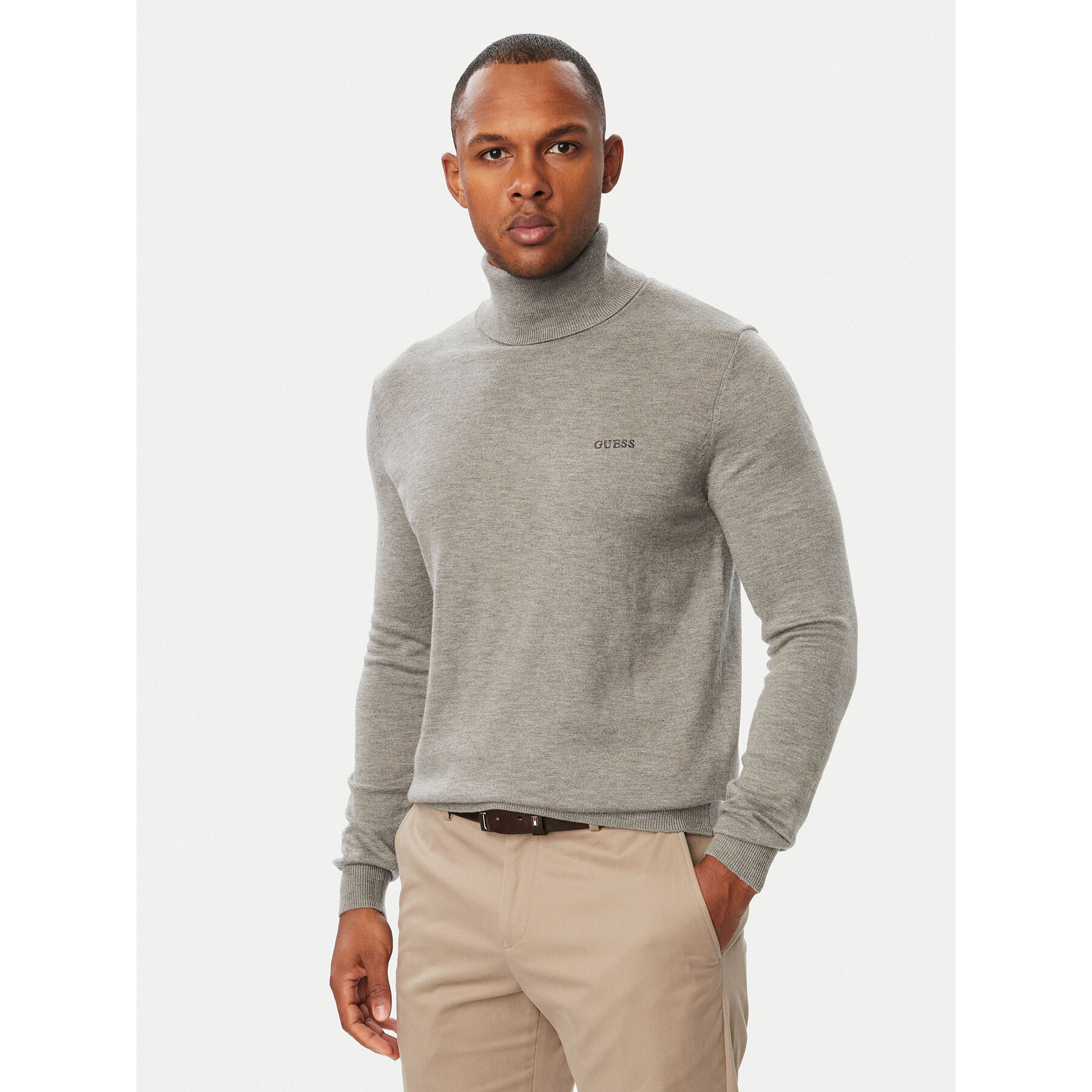 Guess Rollkragenpullover M6BR14 Z1362 Dunkelgrau Regular Fit