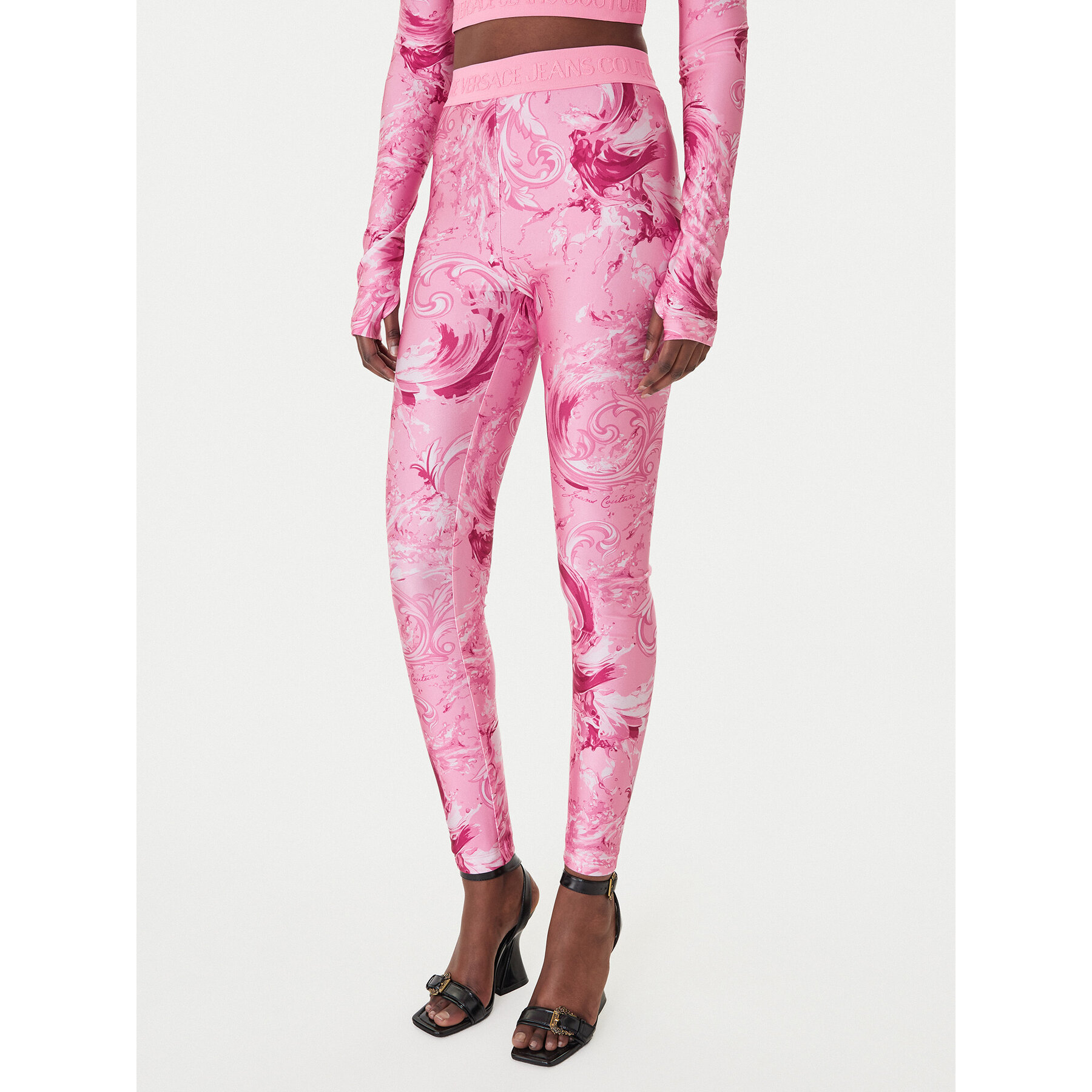 Versace Jeans Couture Leggings 80HAC101 JS532 Rosa Slim Fit