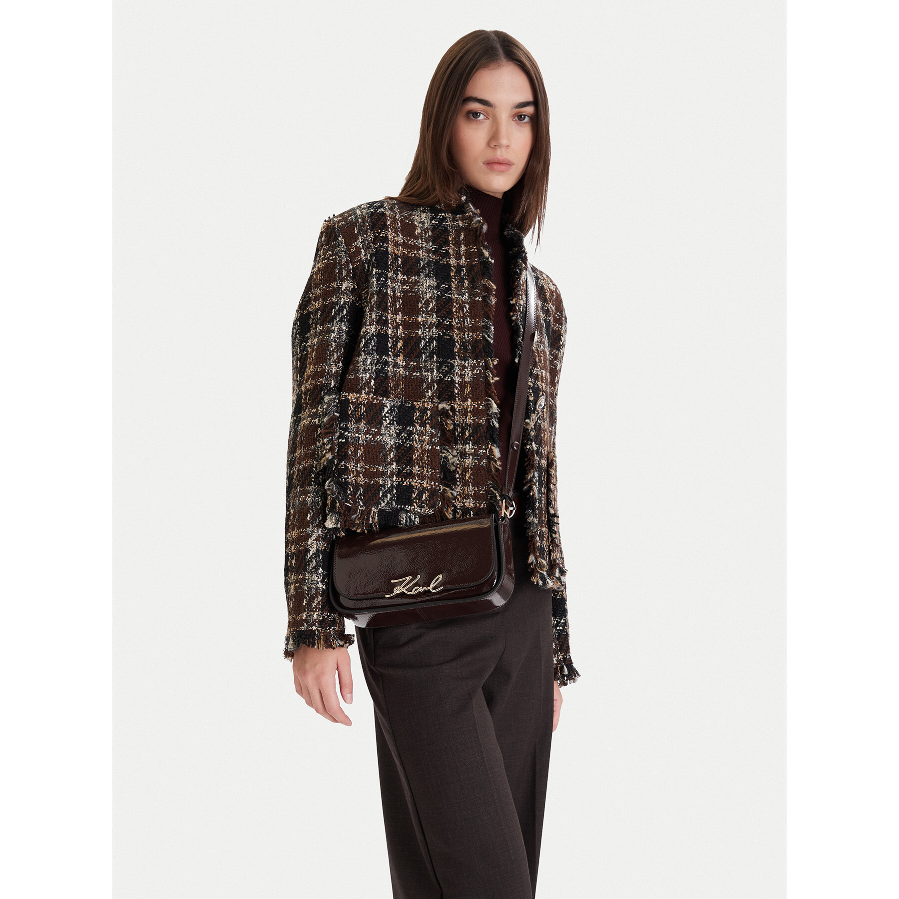 Дамска чанта KARL LAGERFELD A4W30041 Кафяв