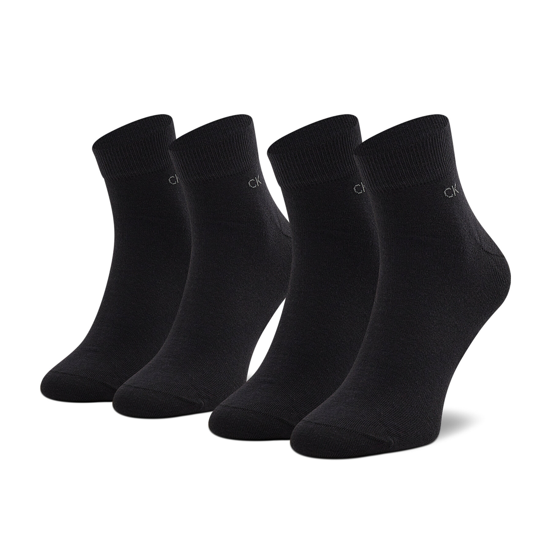 Set de 2 perechi de șosete medii pentru bărbați Calvin Klein 701218706 Black 001 001 imagine noua