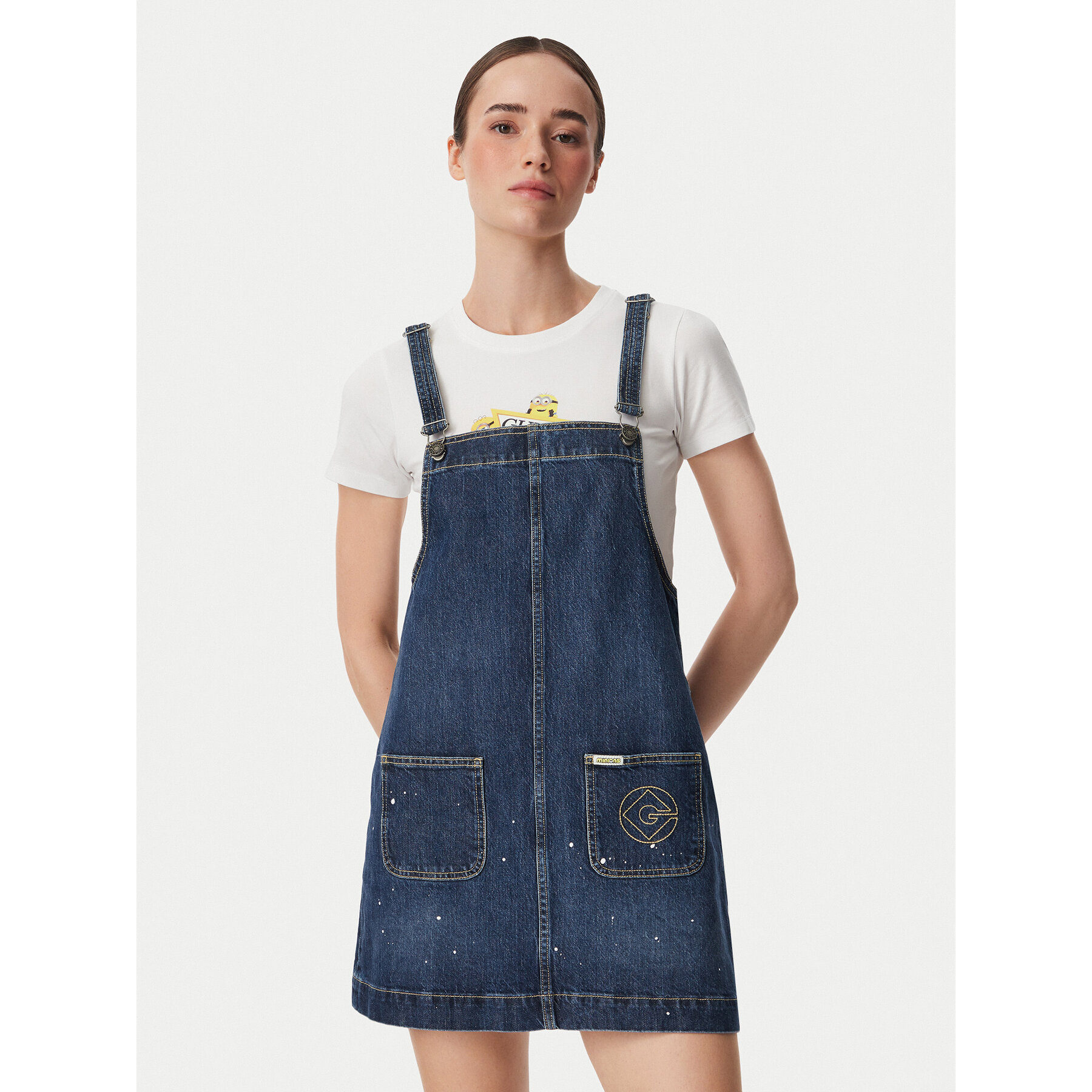 Guess Jeans Jeanskleid W6YKAS D2259 Blau Regular Fit