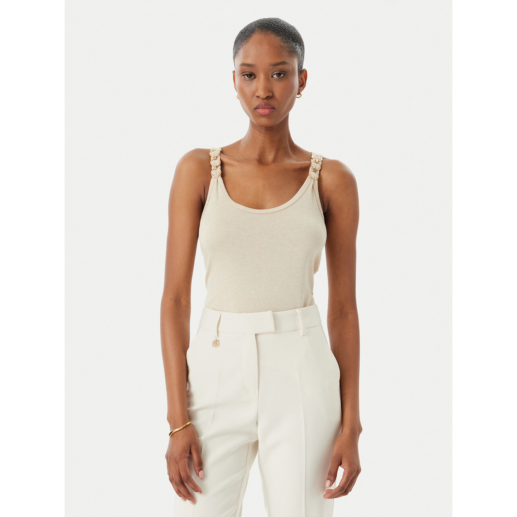 Morgan Top 251-DIDOA Bež Slim Fit