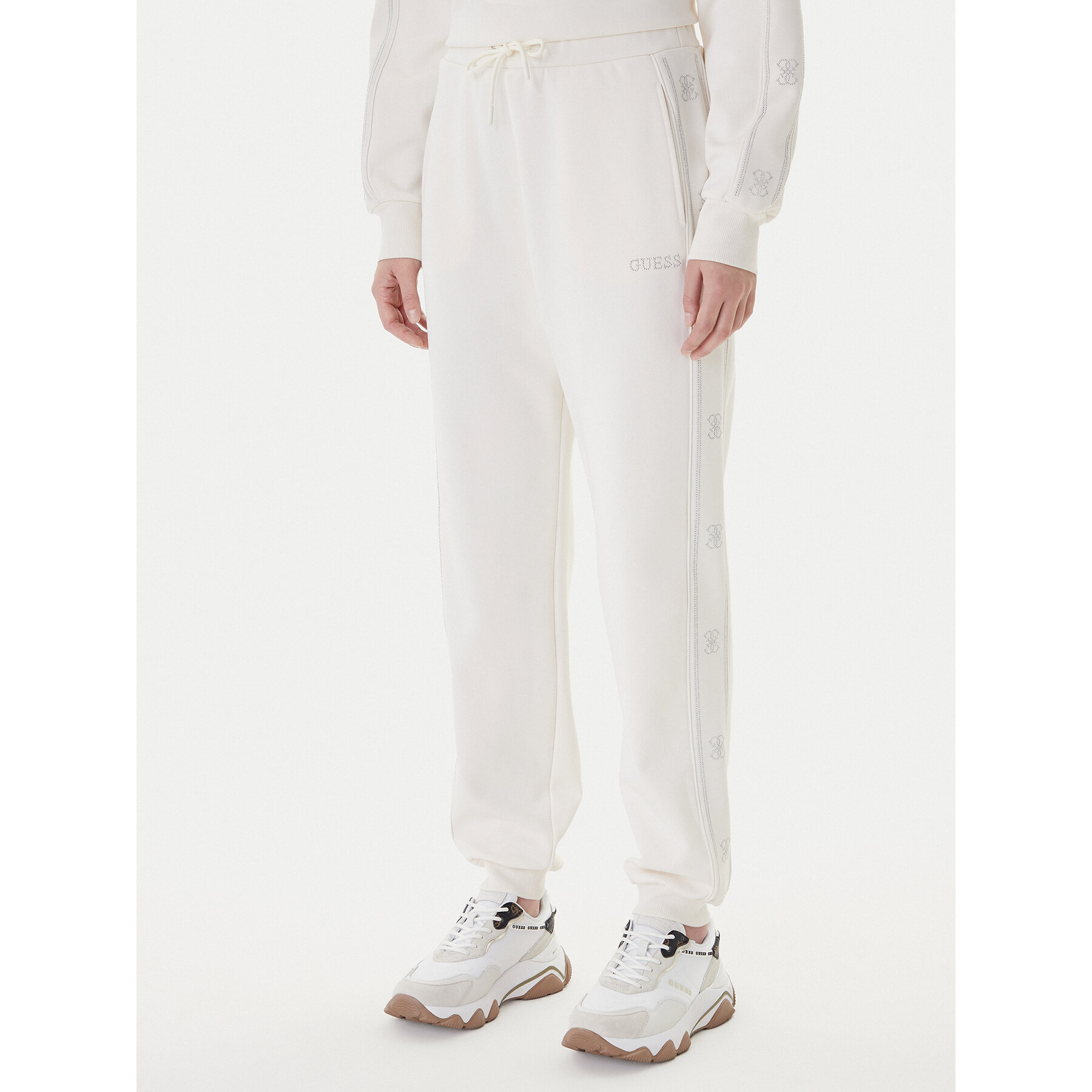 Guess Jogginghose V5BB23 KCX22 Weiß Regular Fit