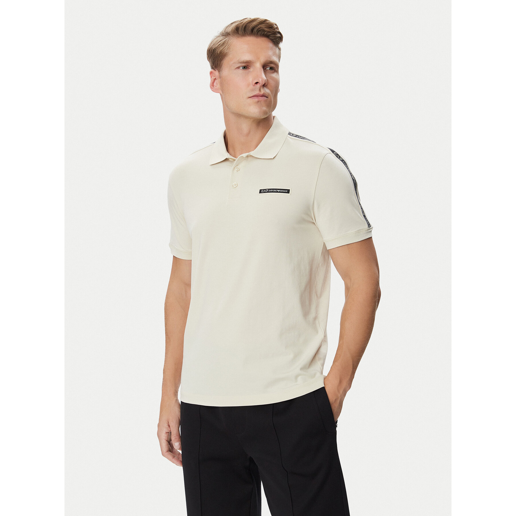 EA7 Emporio Armani Poloshirt 7M002190 AF10373 U1079 Creme Regular Fit