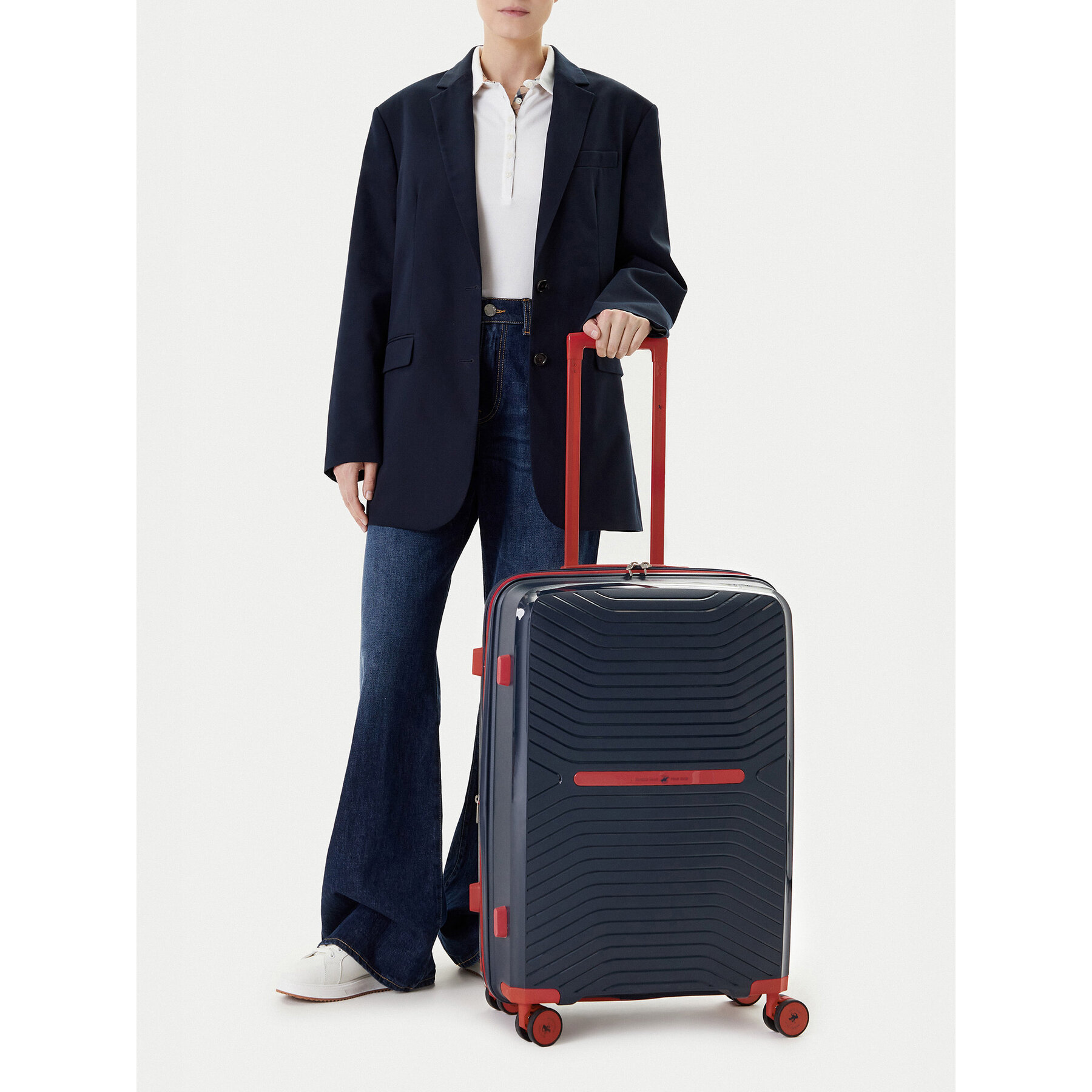 Valiză medie Beverly Hills Polo Club CEO-BHPC-WAL-005-M Bleumarin