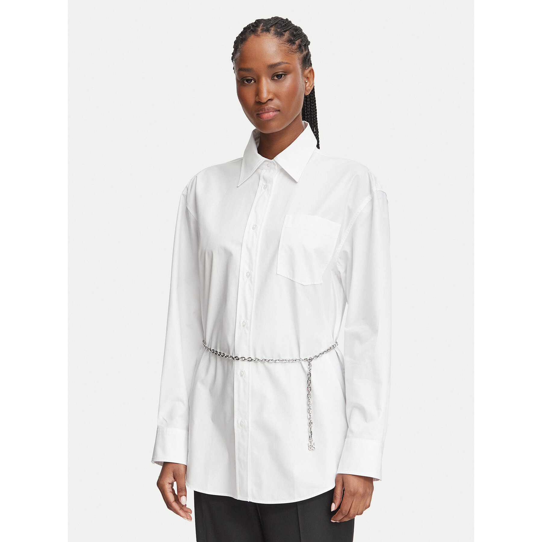 HUGO Hemd Ewoya 50569123 Weiß Regular Fit