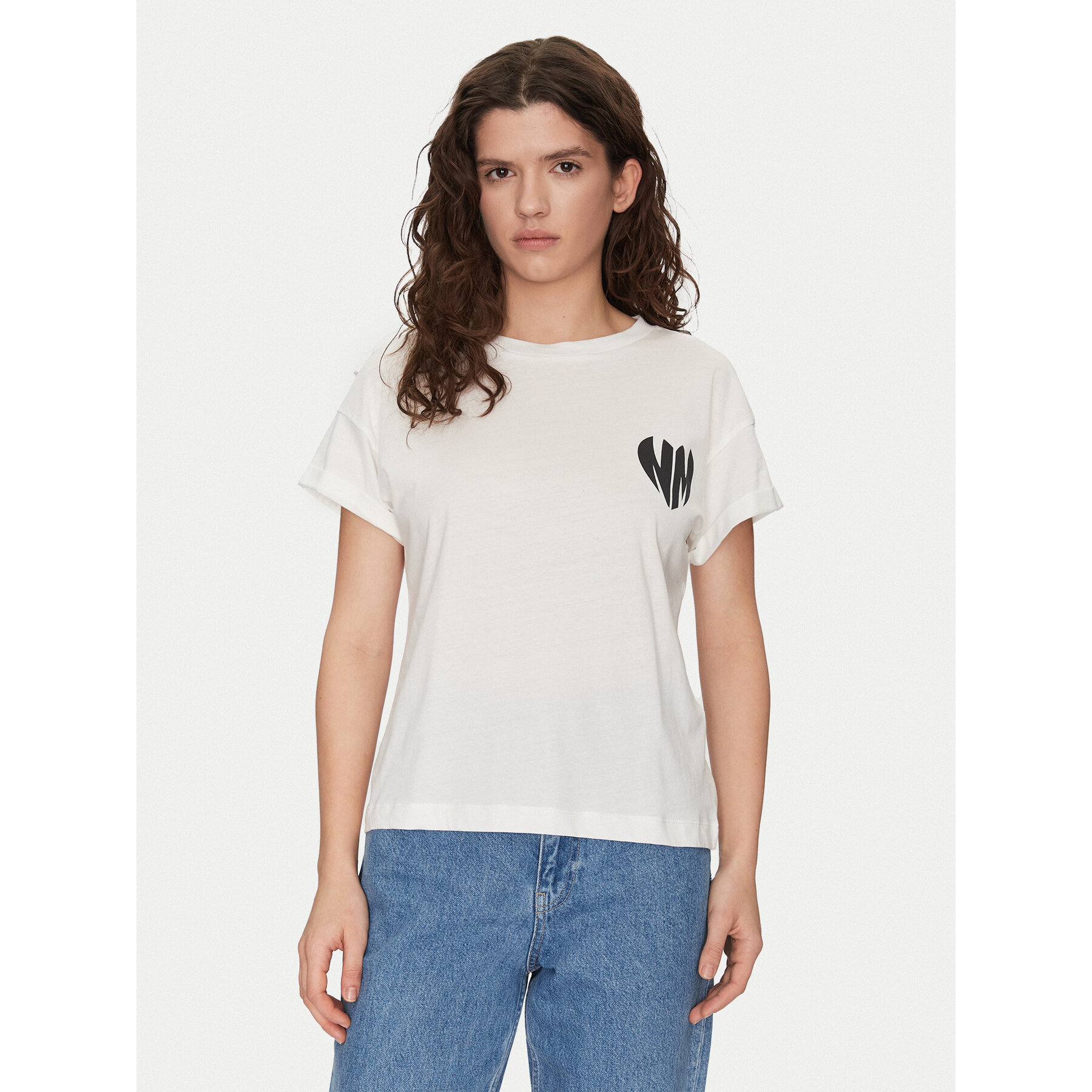 Noisy May T-Shirt Gaby 27032954 Λευκό Regular Fit