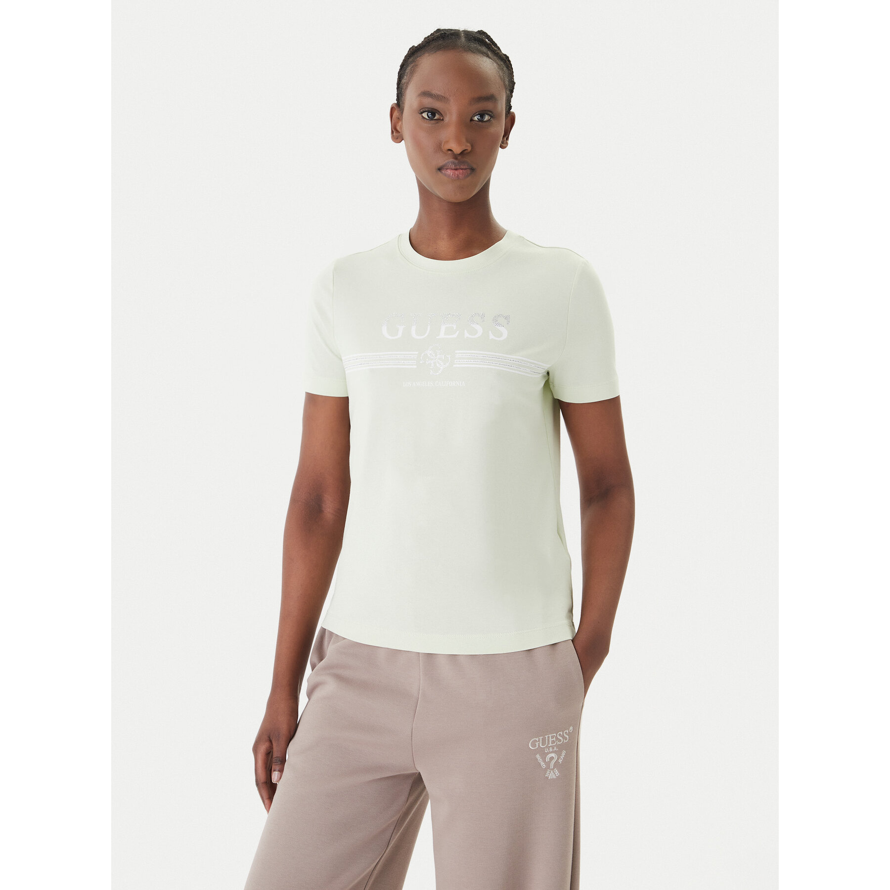 Guess T-Shirt V6GI07 K2968 Grün Regular Fit