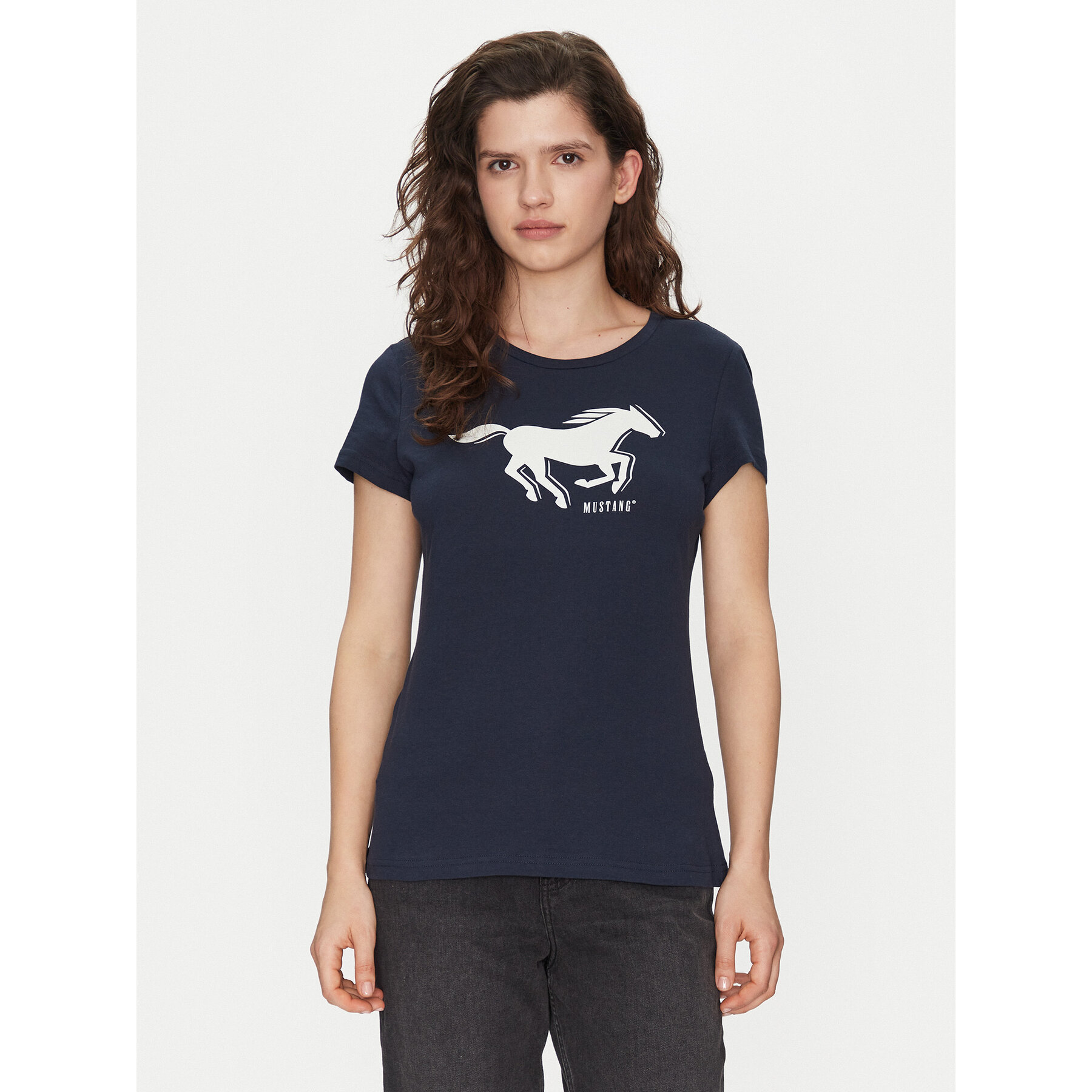 Mustang Póló Loa 1016136 Sötétkék Slim Fit