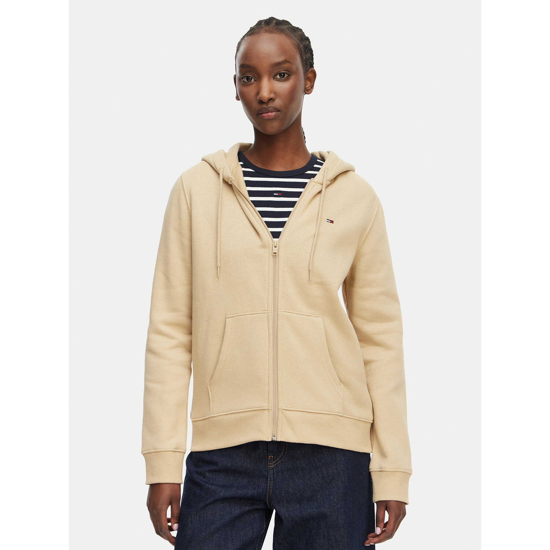 Tommy Jeans Sweatshirt Flag DW0DW19729 Beige Regular Fit