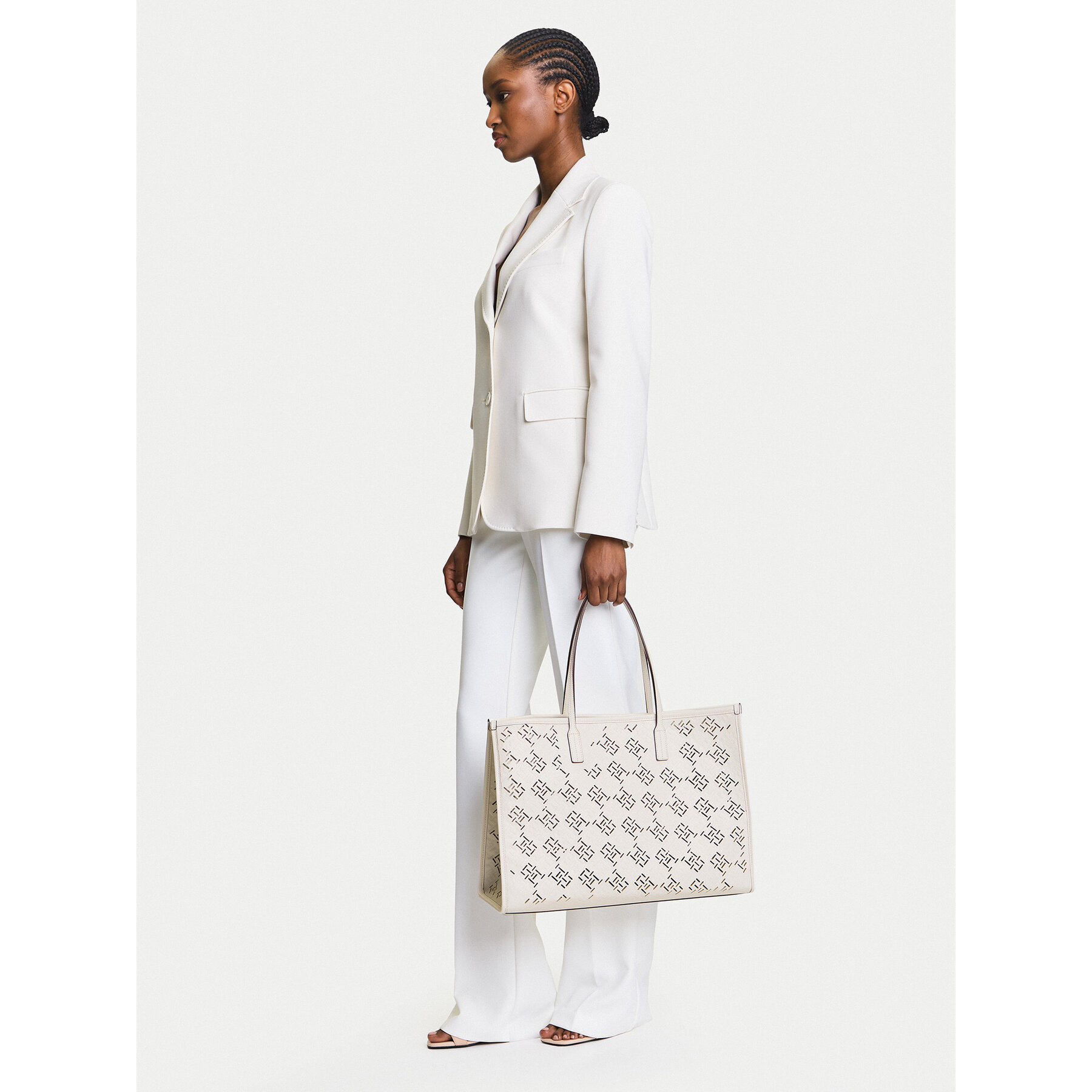 Geantă Tommy Hilfiger Th City AW0AW17501 Écru