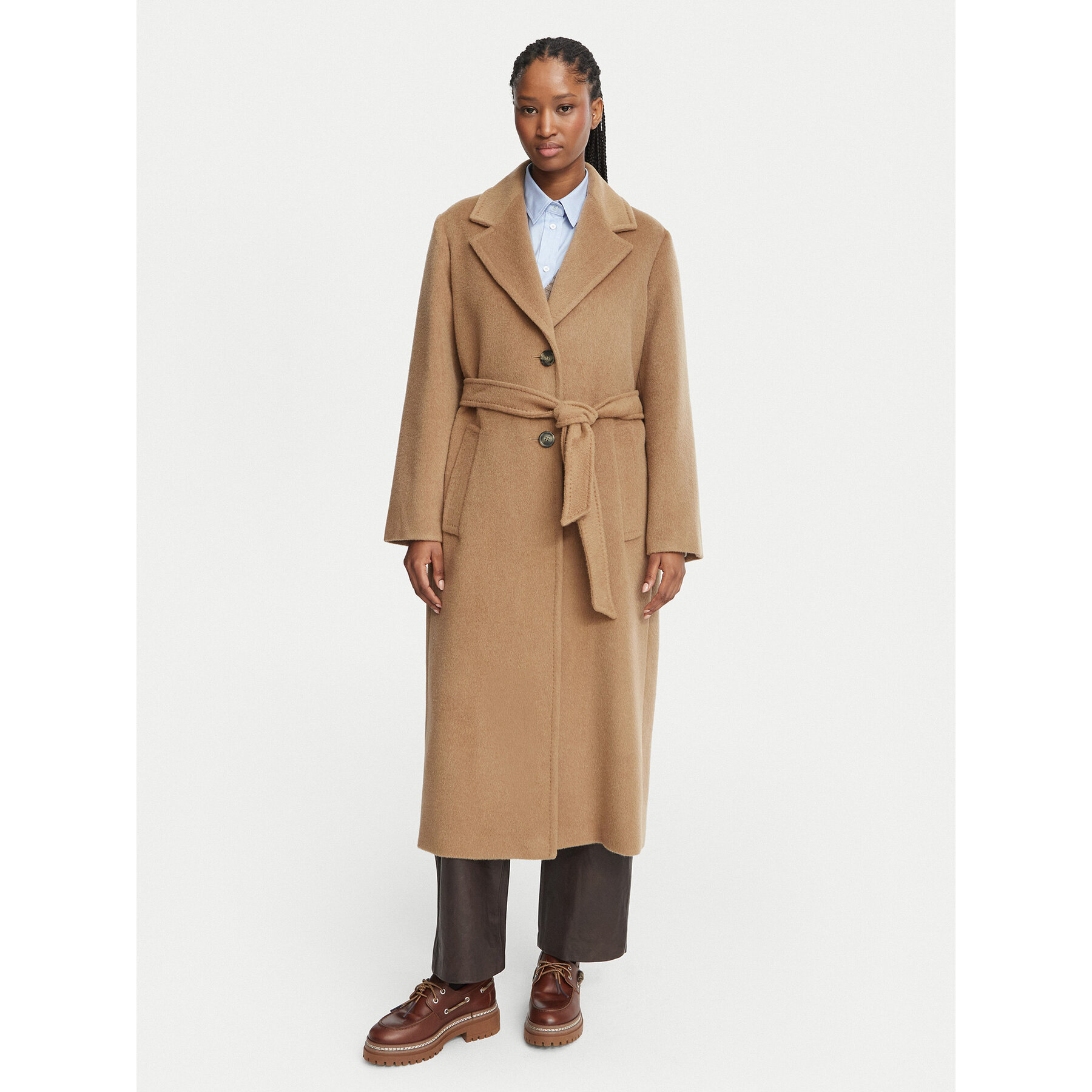 Weekend Max Mara Wollmantel Bronte 2625016112 Hellbraun Regular Fit