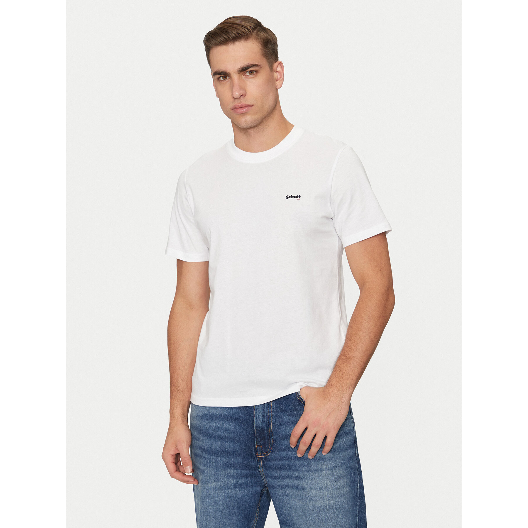 SCHOTT N.Y.C. SCHOTT N.Y.C. T-Shirt TSCLAWS1 Λευκό Regular Fit