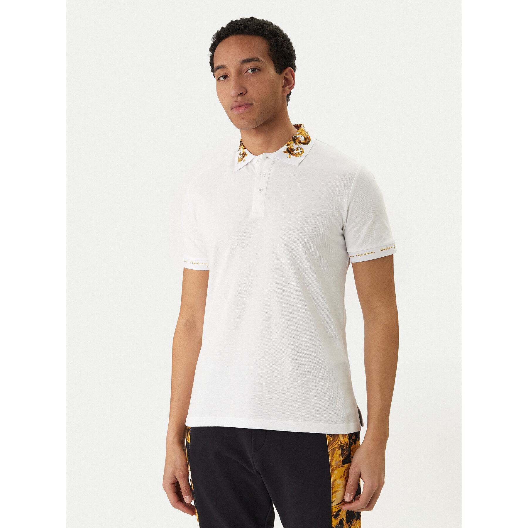 Versace Jeans Couture Polo majica 80GAGT12 CJ01T Bela Slim Fit