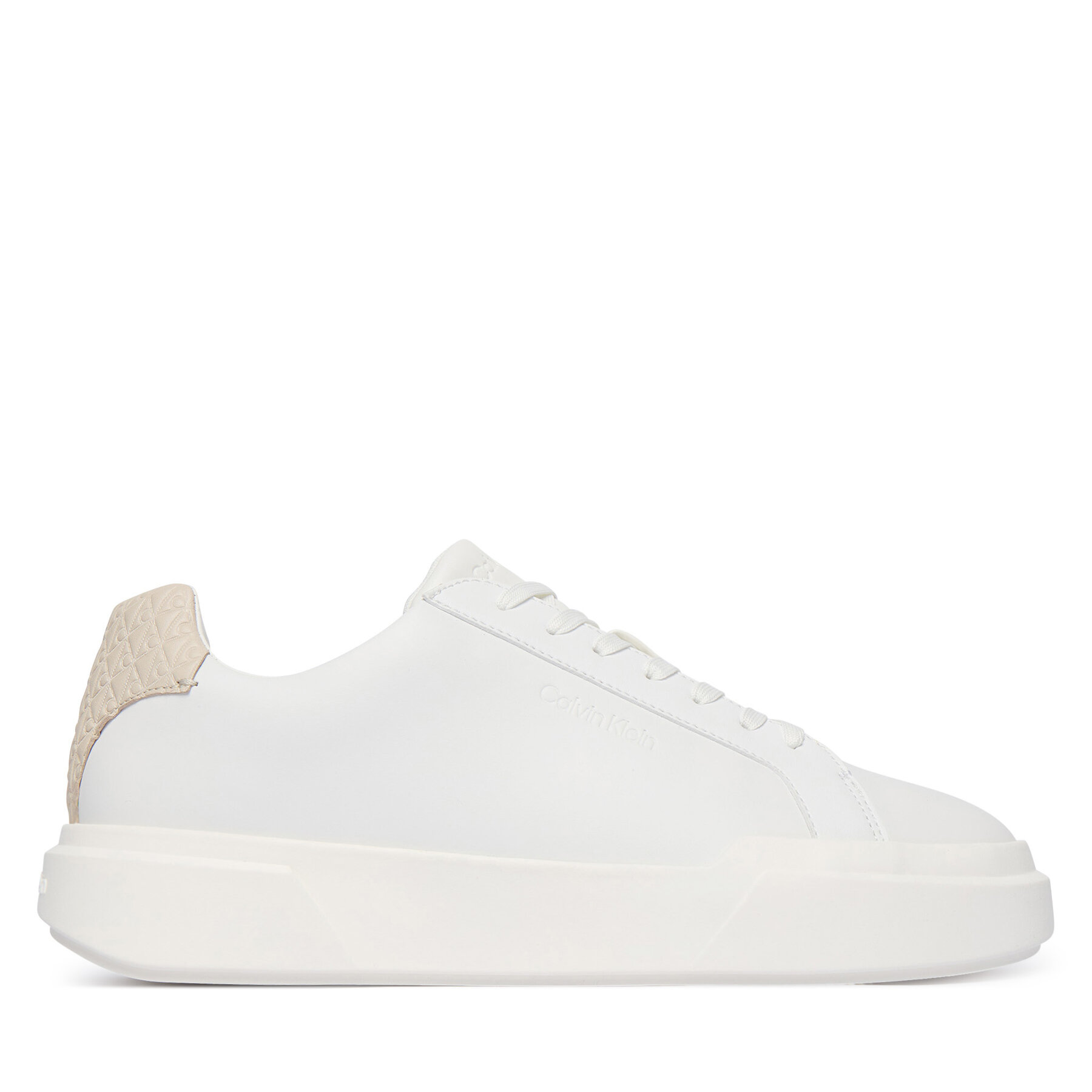 Sneakersy Calvin Klein Chunky Cupsole Laceup Lth Bt Aop HM0HM02070 Biela