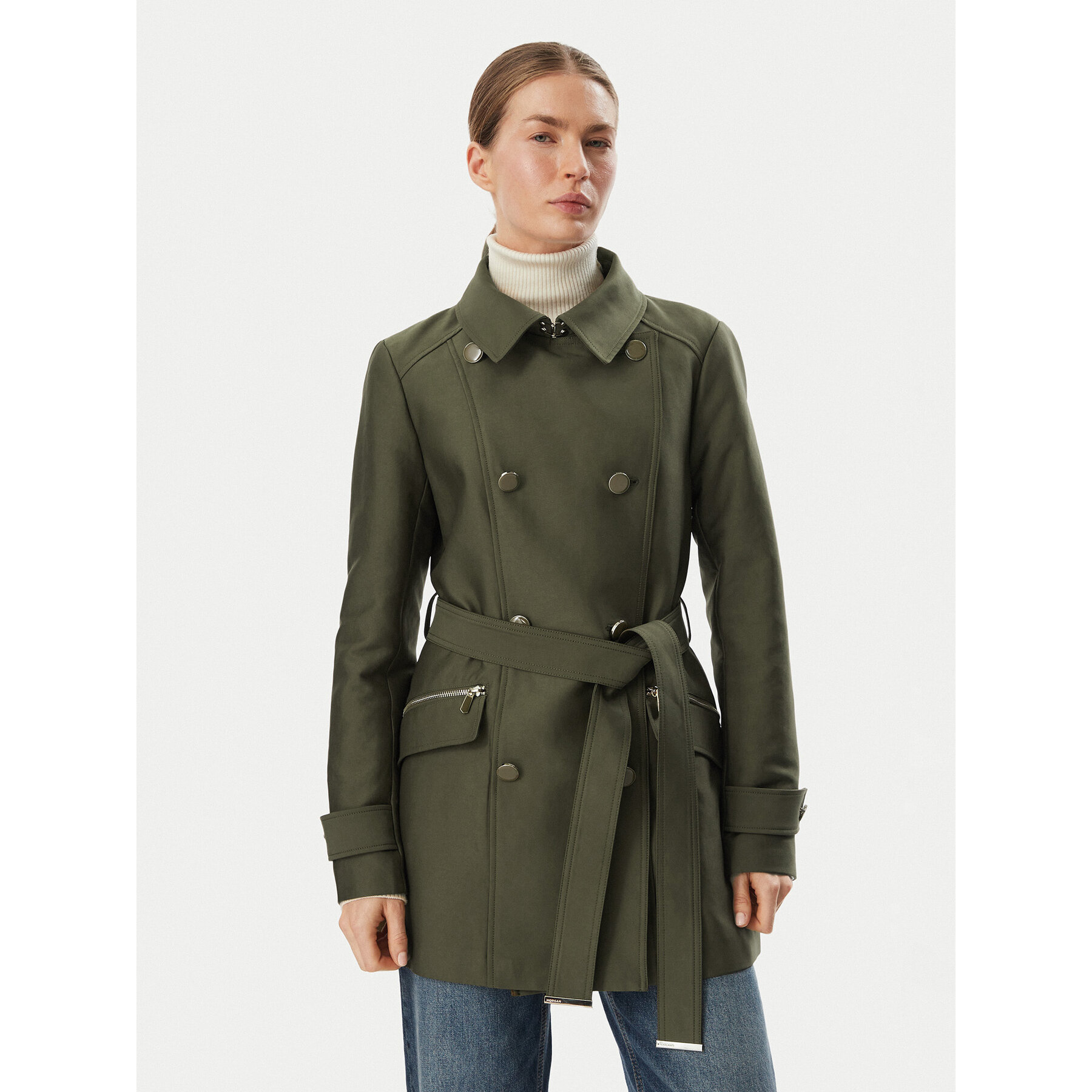 Morgan Tenchcoat 241-GLADIA Khakifarben Regular Fit