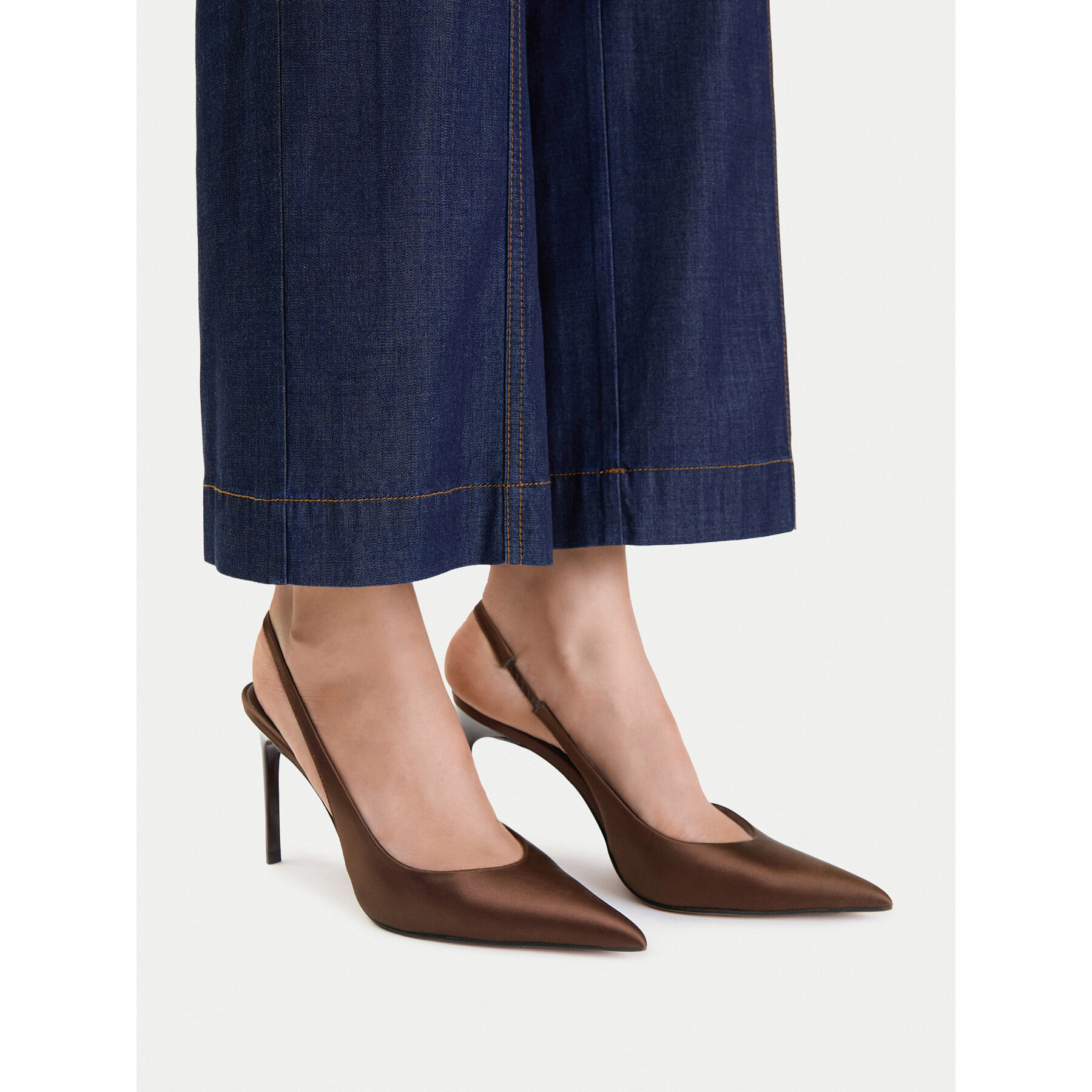 Pantofi cu toc subțire Nine West EO-TS6380-1 Maro