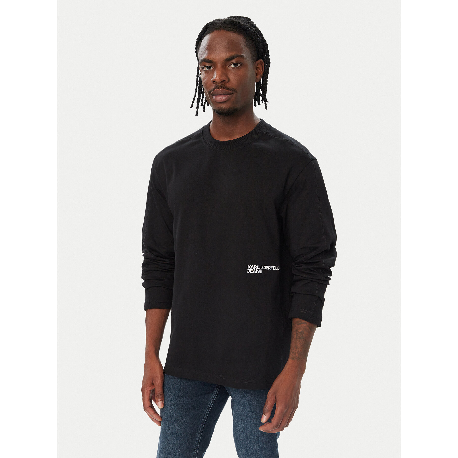 Karl Lagerfeld Jeans Longsleeve B4M17036 Schwarz Regular Fit