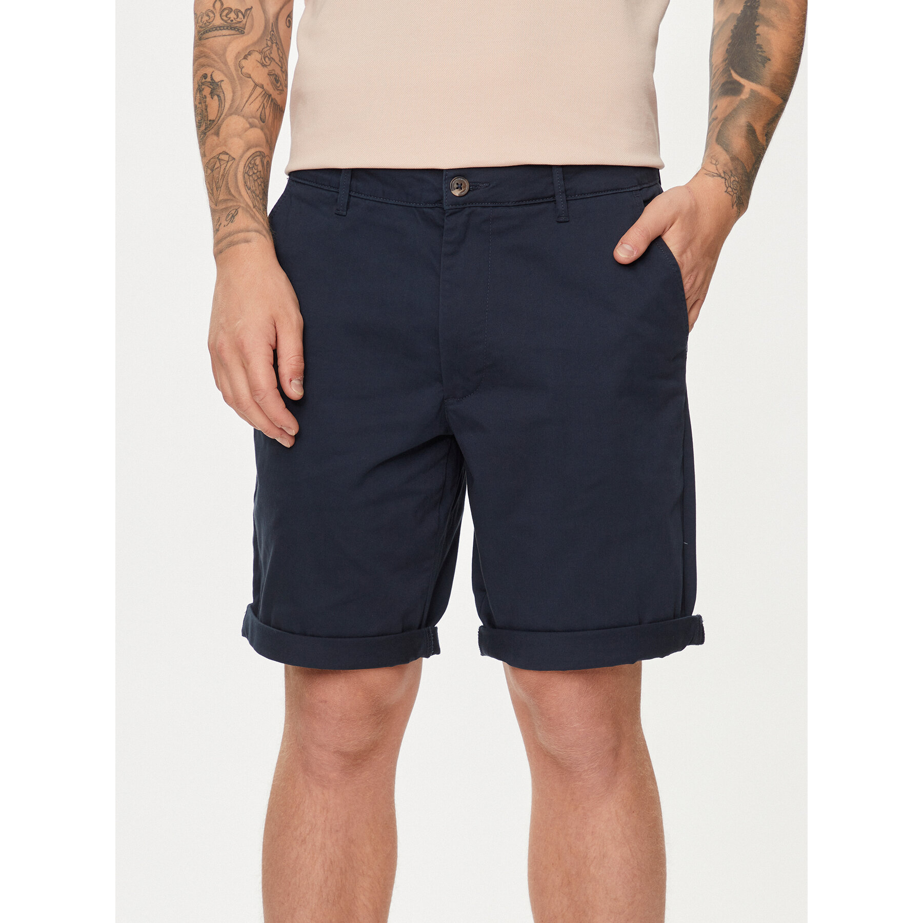 Solid Stoffshorts Rockcliffe 21200395 Dunkelblau Regular Fit