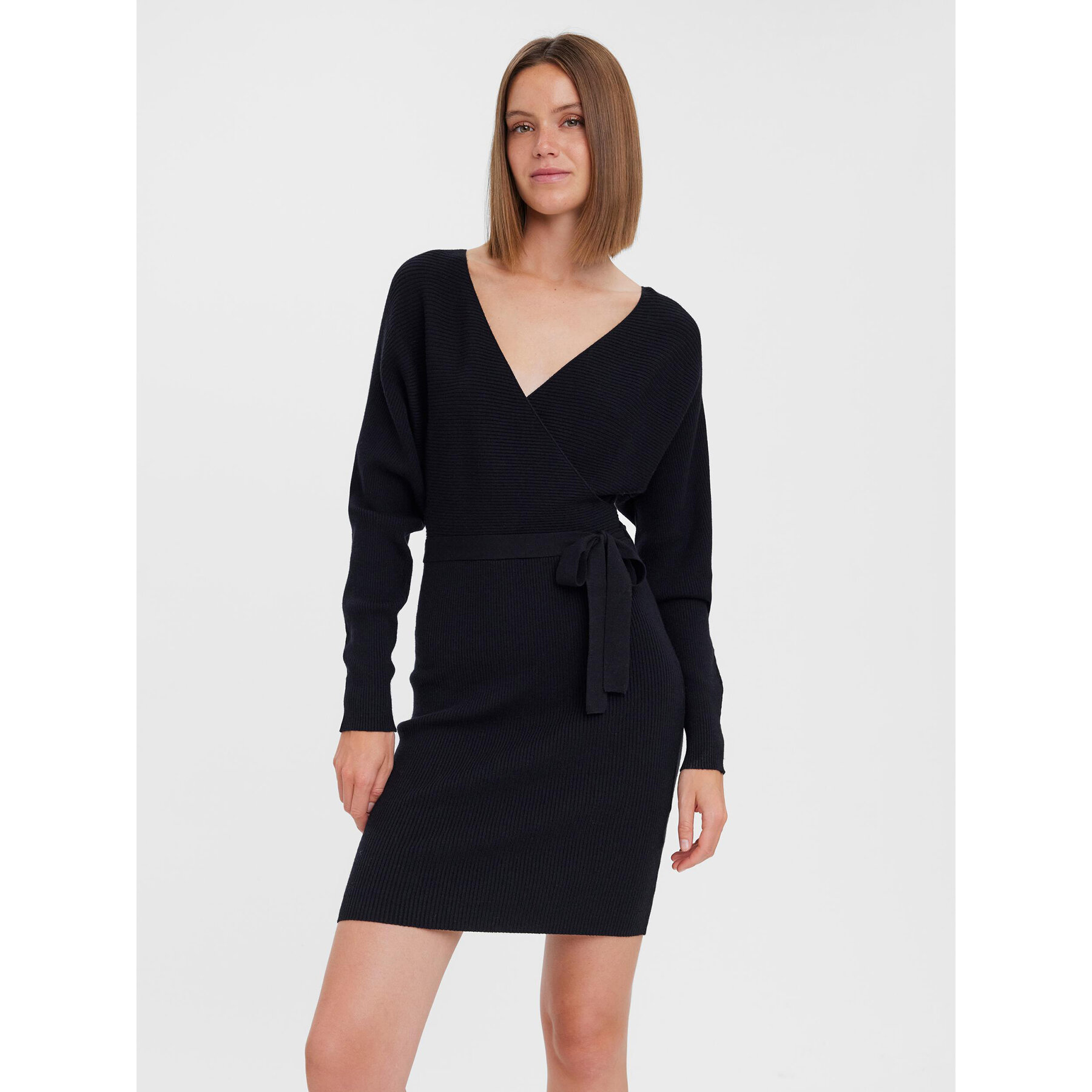 Vero Moda Strickkleid 10269251 Schwarz Regular Fit