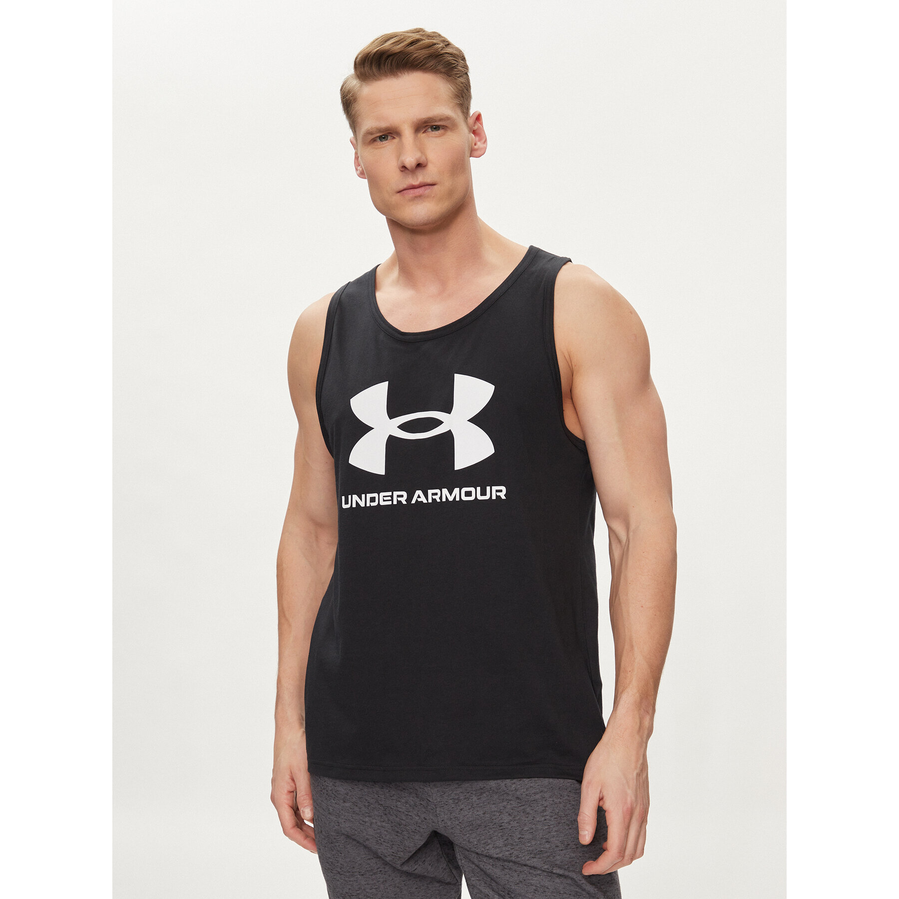 Under Armour Tank top Ua Sportstyle Logo Tank 1382883-001 Crna Loose Fit