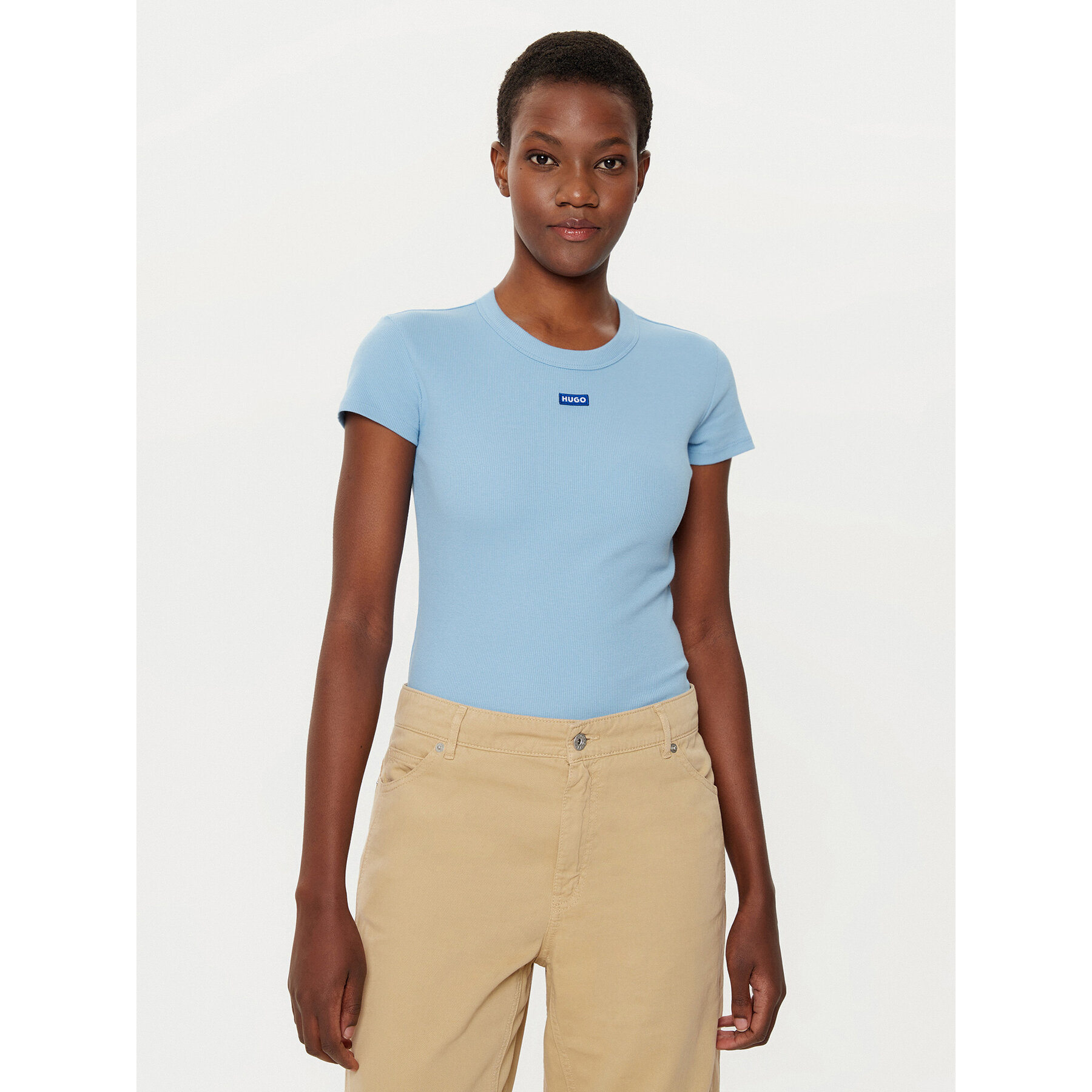 HUGO T-Shirt Easy 50523924 Μπλε Slim Fit