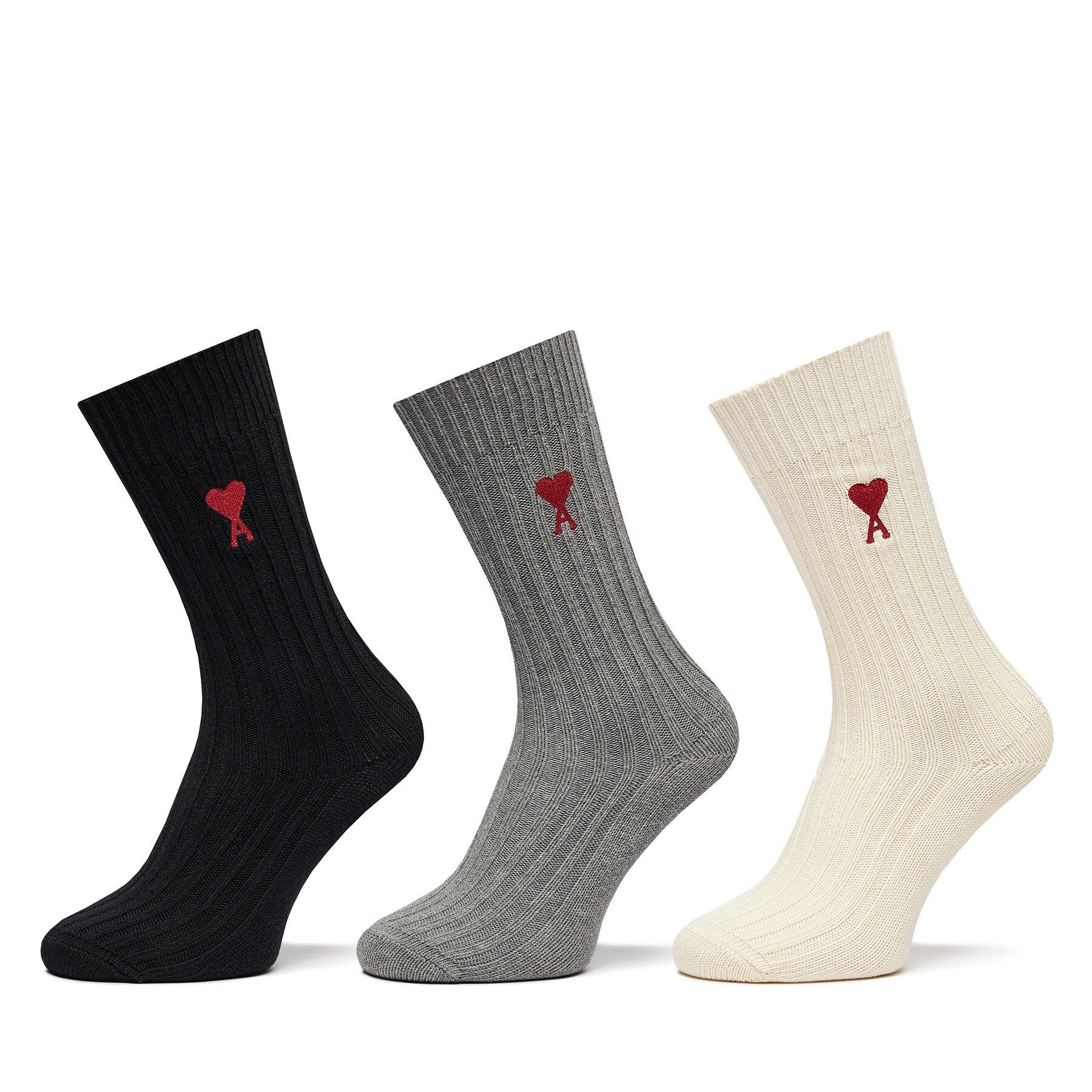 Calcetines altos para mujer AMI PARIS BFUSC003.379 De color