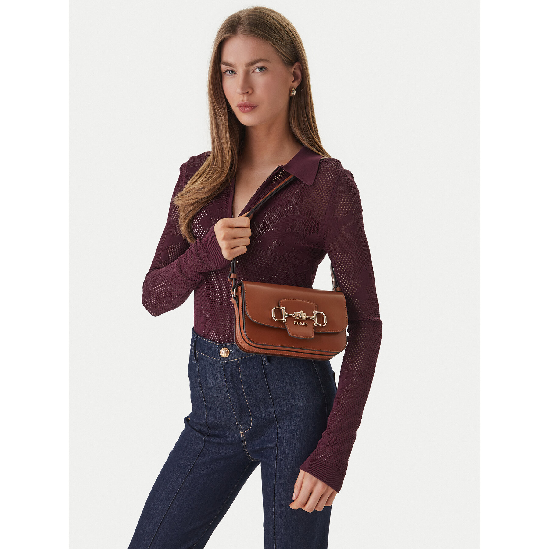 Τσάντα Guess Janie HWVG99 10210 Καφέ