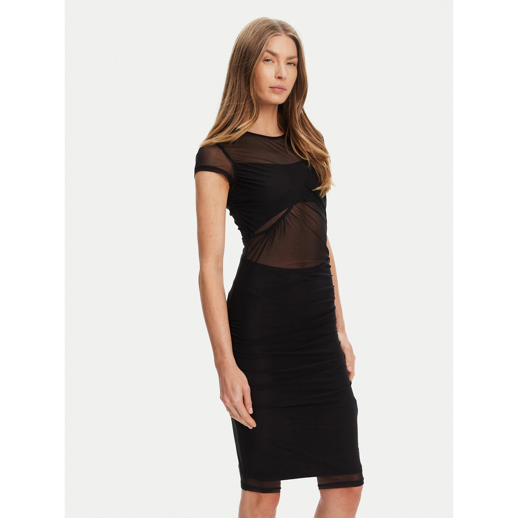 Guess Coctailkleid W5YK66 KBAH2 Schwarz Regular Fit