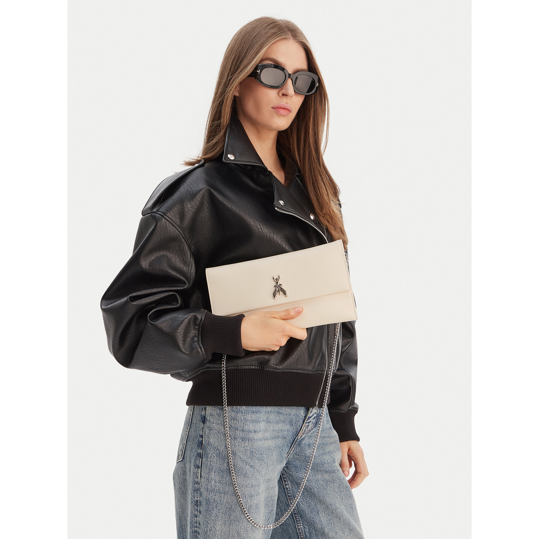 Patrizia Pepe Τσάντα Patrizia Pepe CB5460/L011 Εκρού