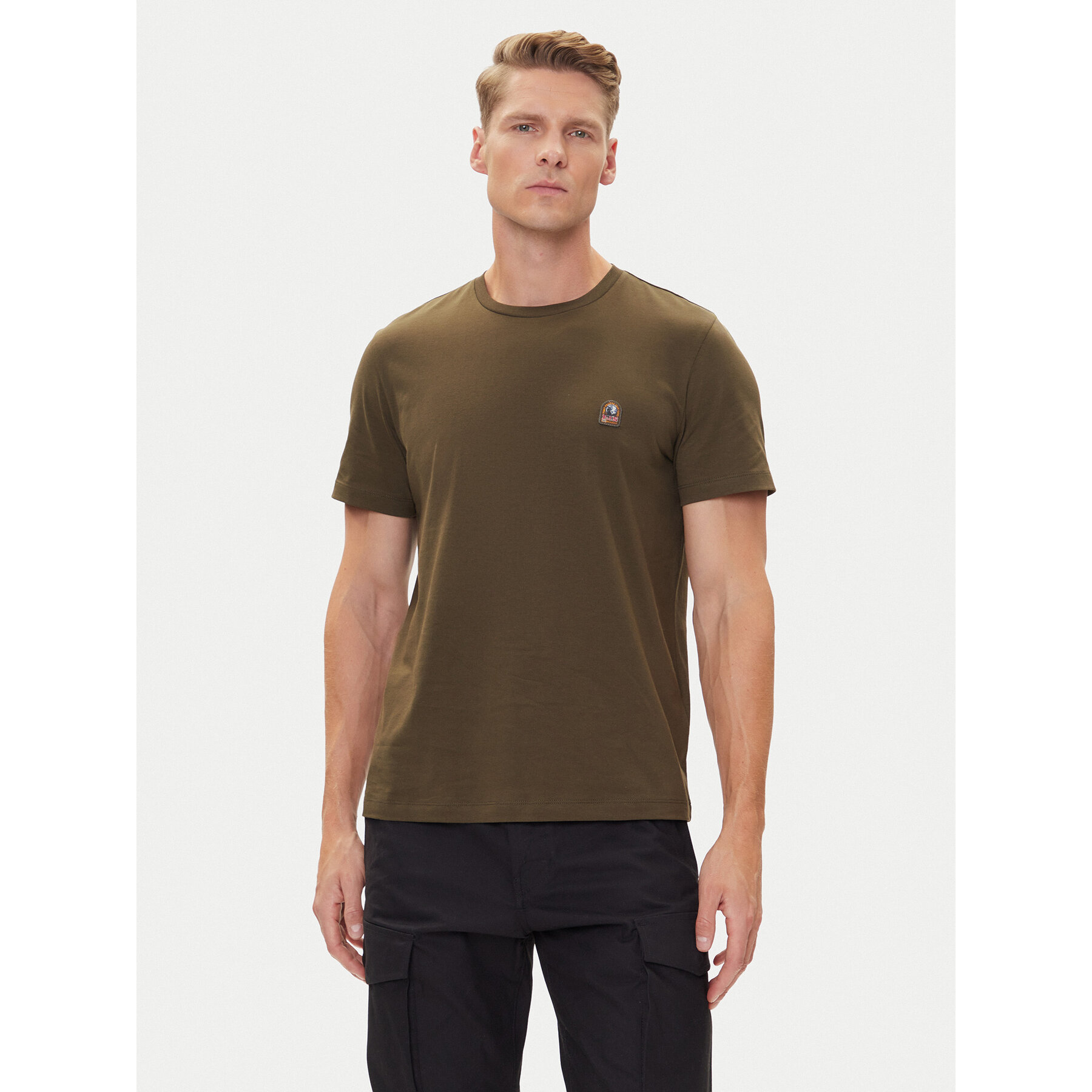 Parajumpers T-Shirt Patch 25WMPMTSEY29 Khakifarben Regular Fit