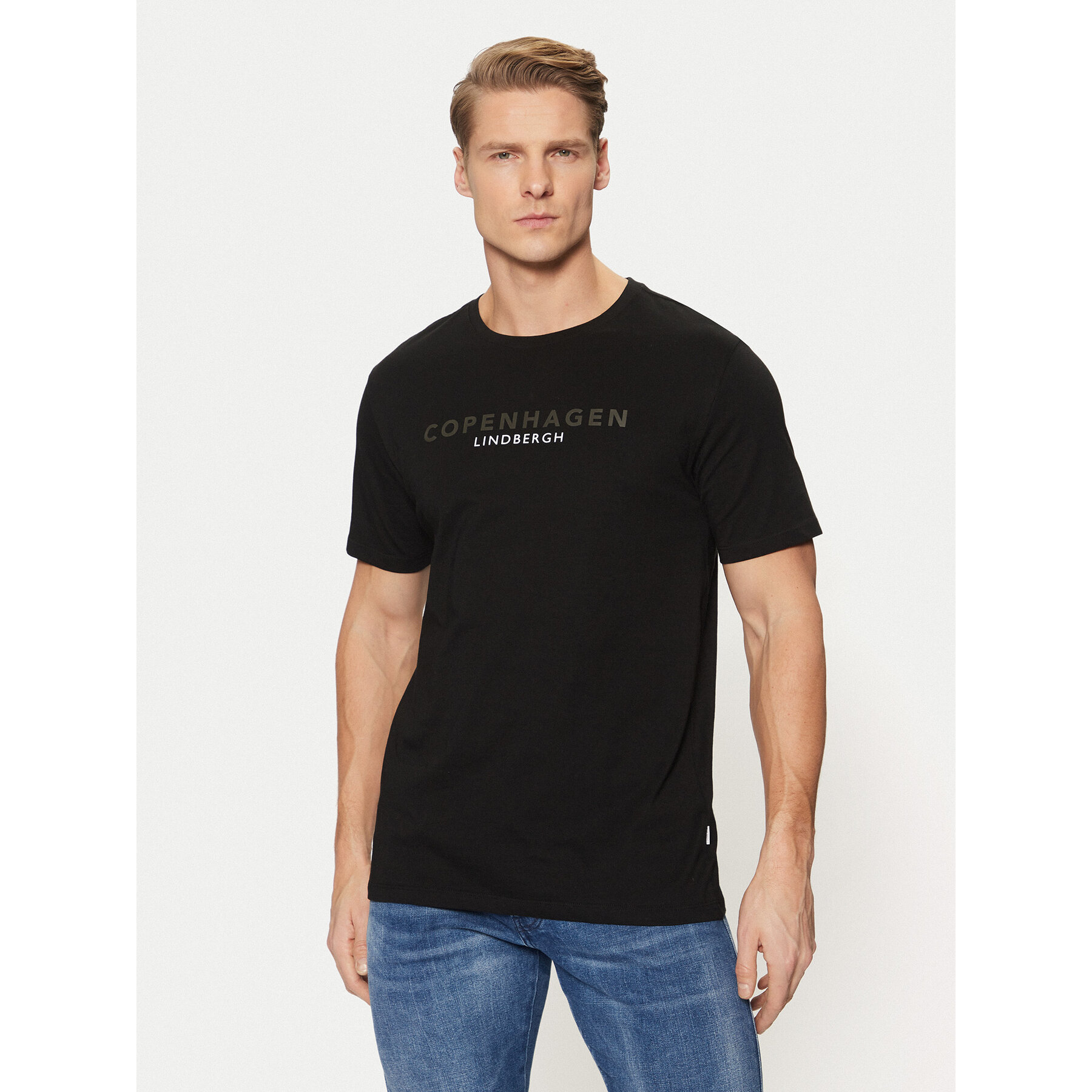 Lindbergh T-shirt 30-400200 Nero Relaxed Fit