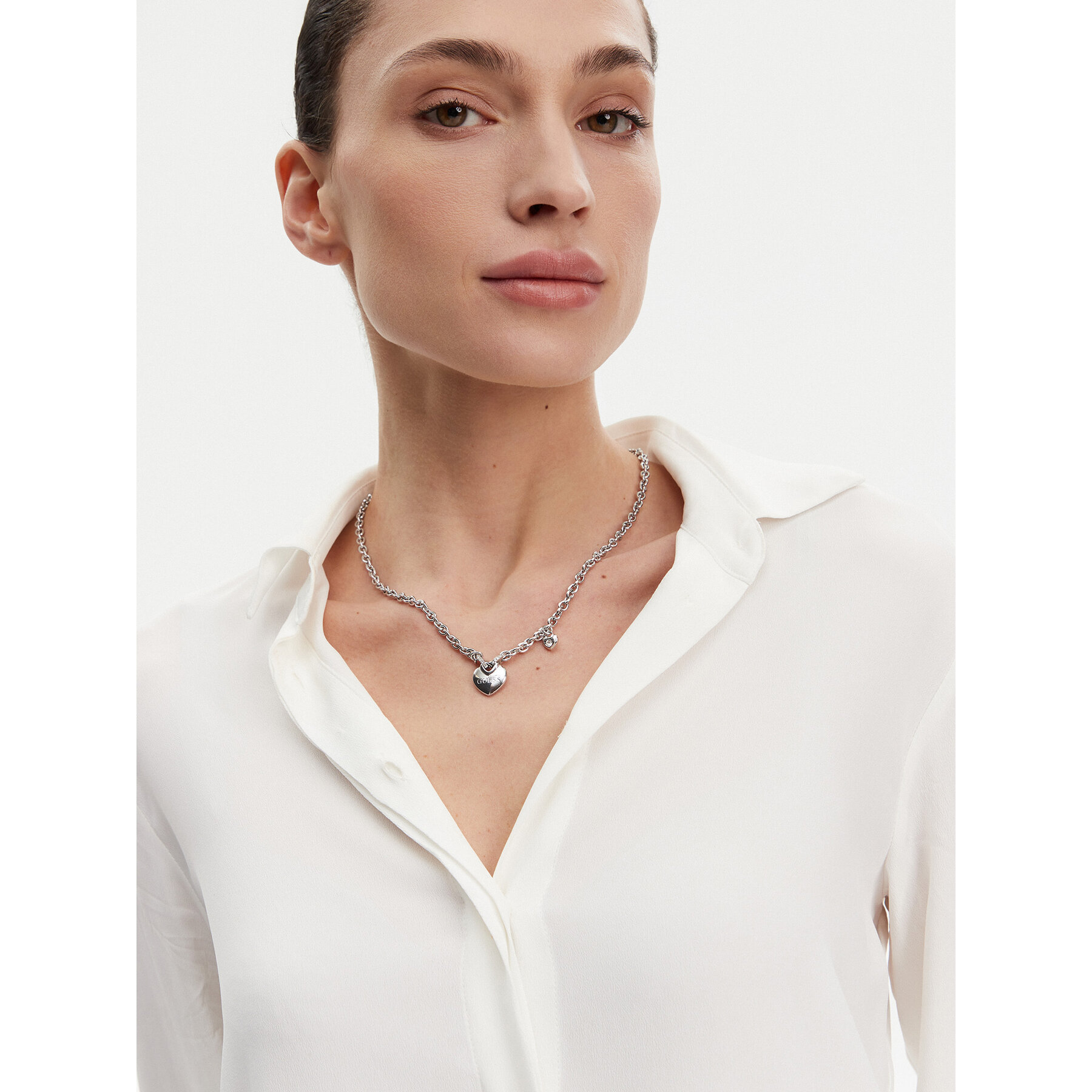 Nyaklánc Guess JUBN05 216JW Ezüst