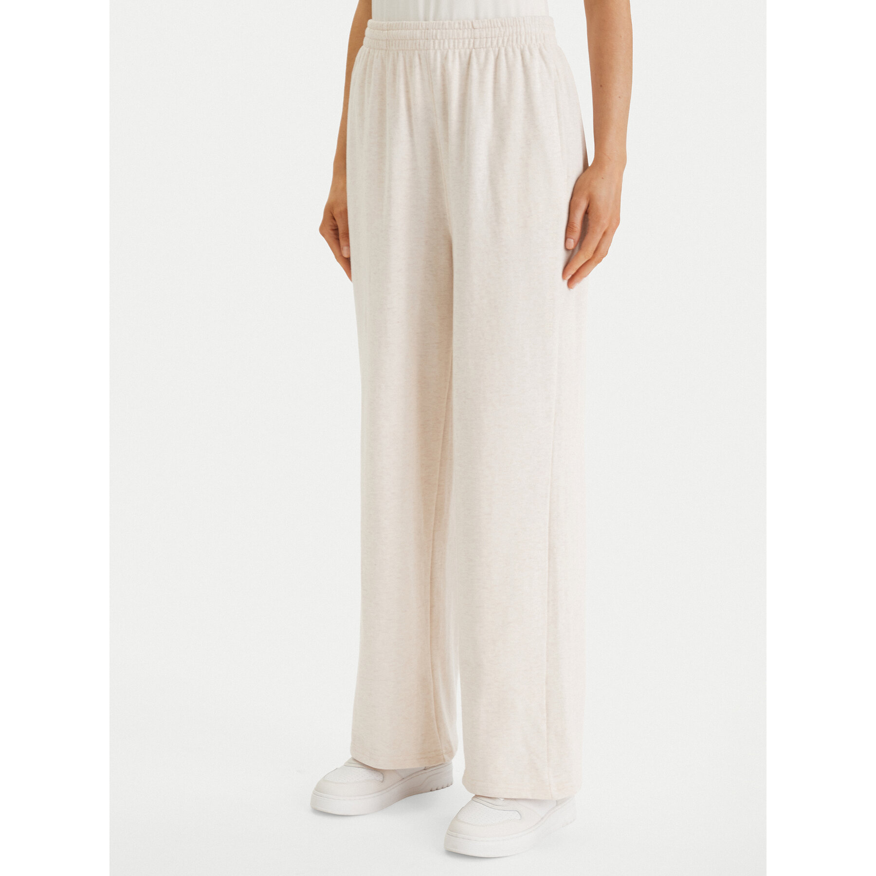 Tommy Hilfiger Women's Wide Leg Pants Beige Heather | Size: Large