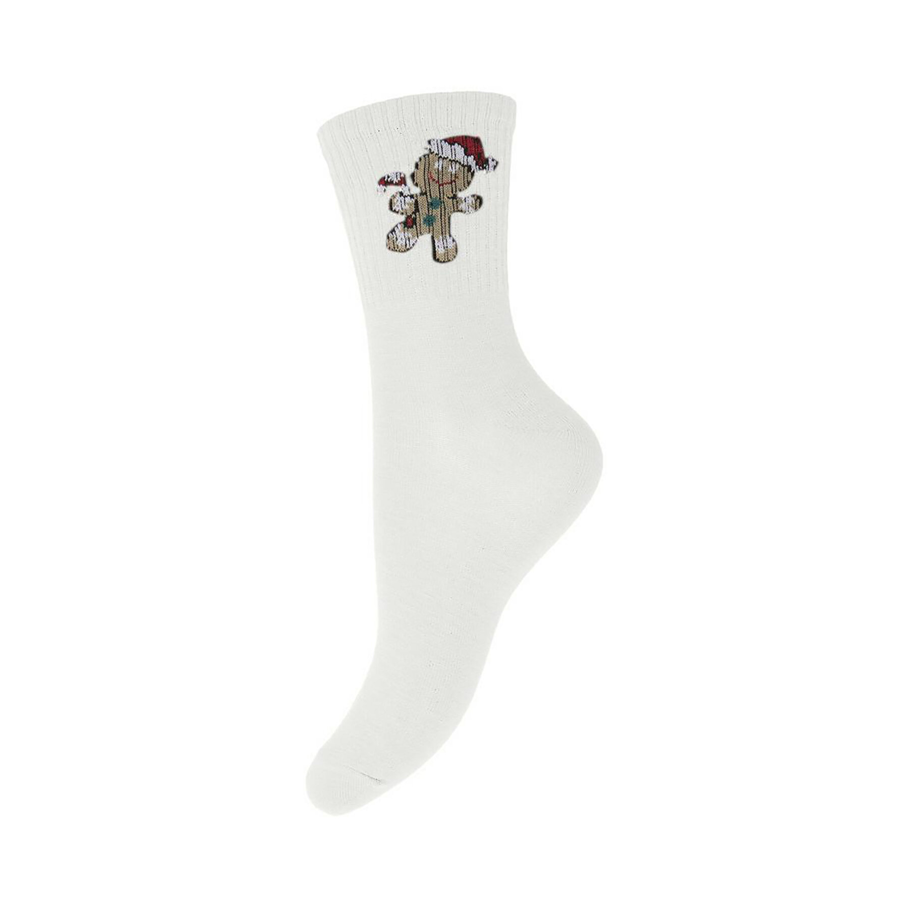 

Високі жіночі шкарпетки Pieces Ally Christmas 17132837 Bright White/Cookie, Білий