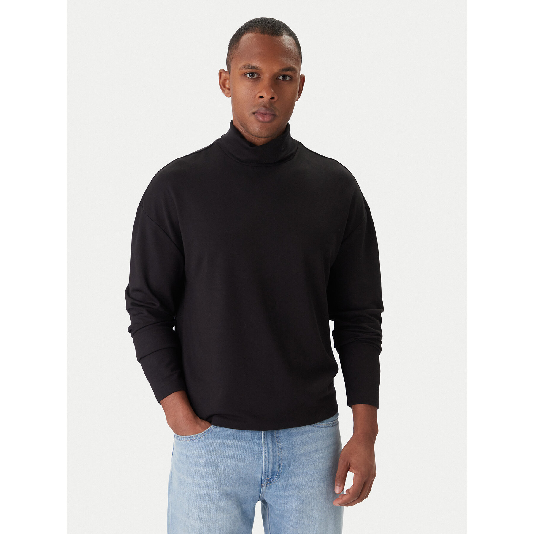 Calvin Klein Rollkragenpullover LV04LD215G Schwarz Regular Fit