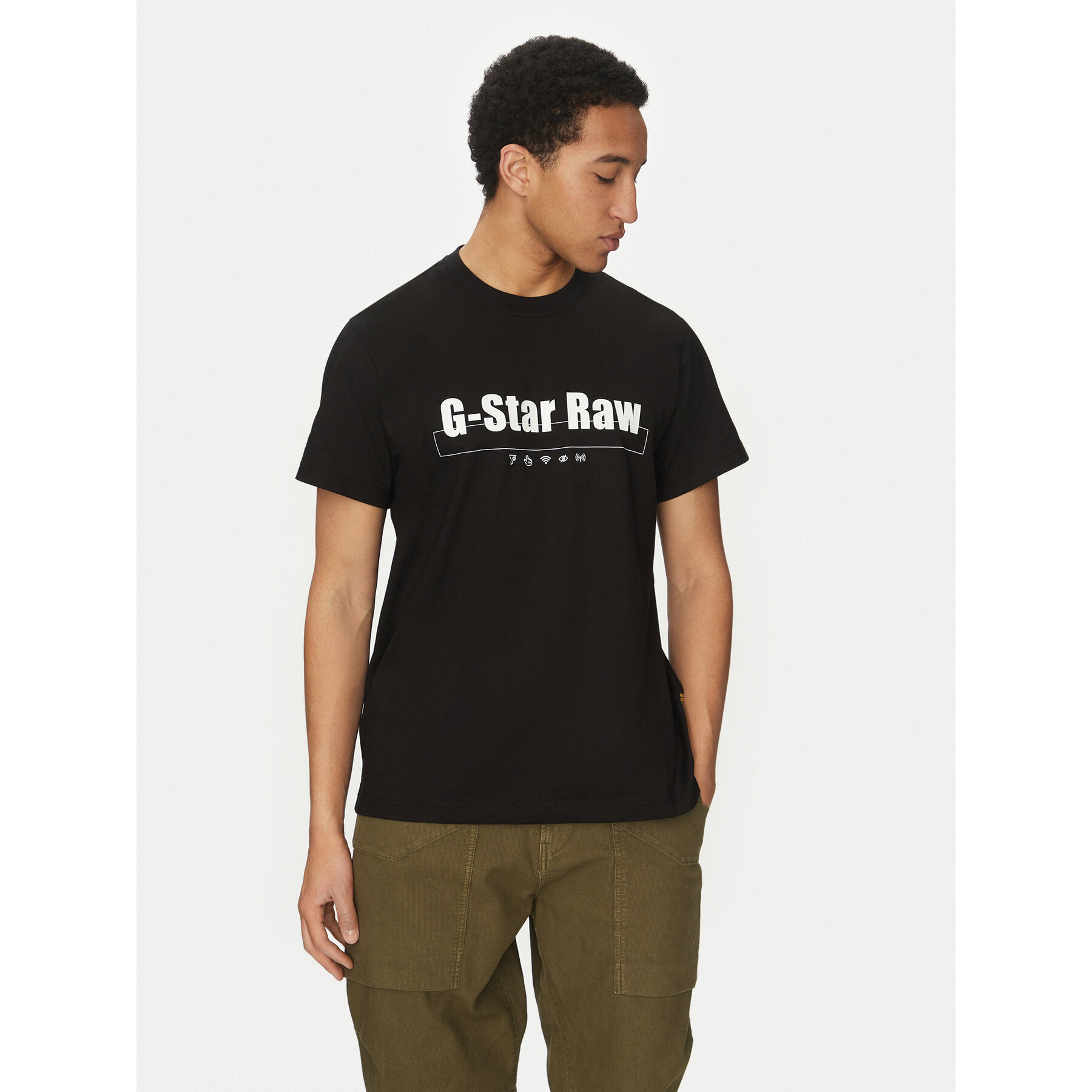 G-Star Raw Póló Symbols D25970-C336 Fekete Regular Fit