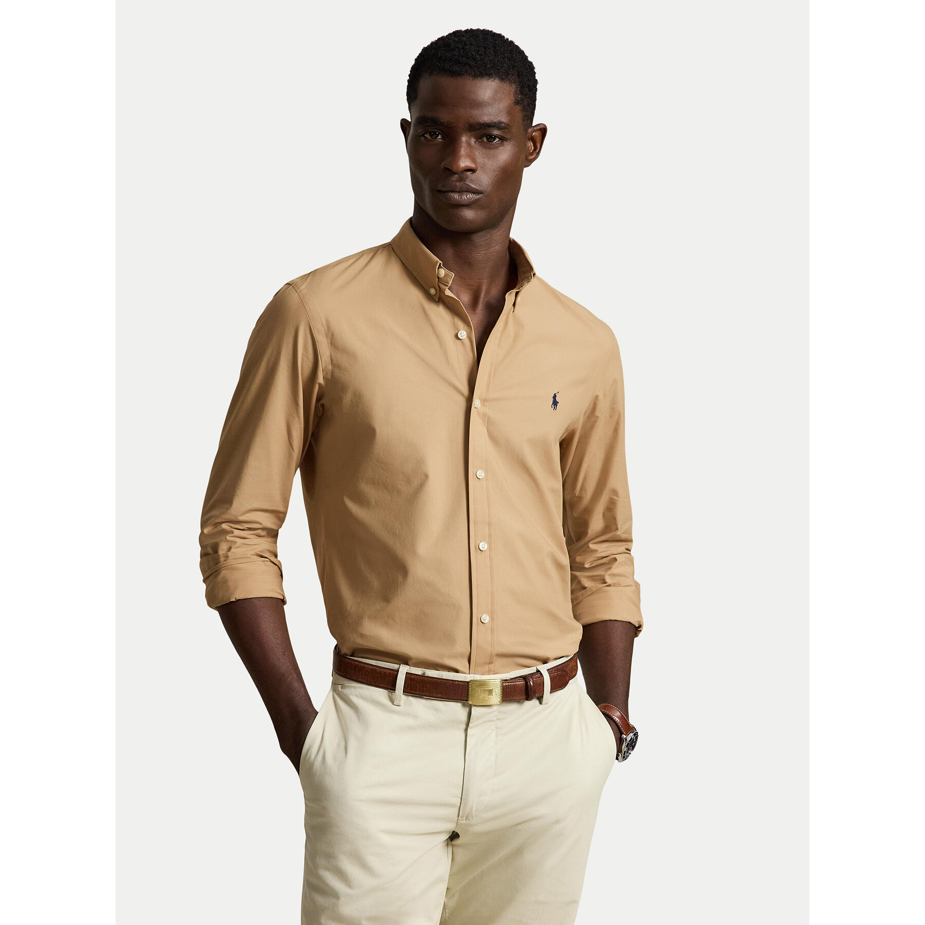 Polo Ralph Lauren Hemd 710929348503 Dunkelbeige Slim Fit