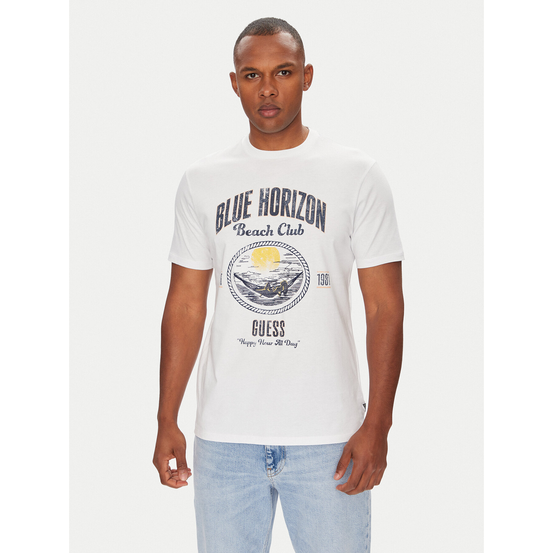 Guess T-Shirt M5YI69 KBW41 Λευκό Regular Fit