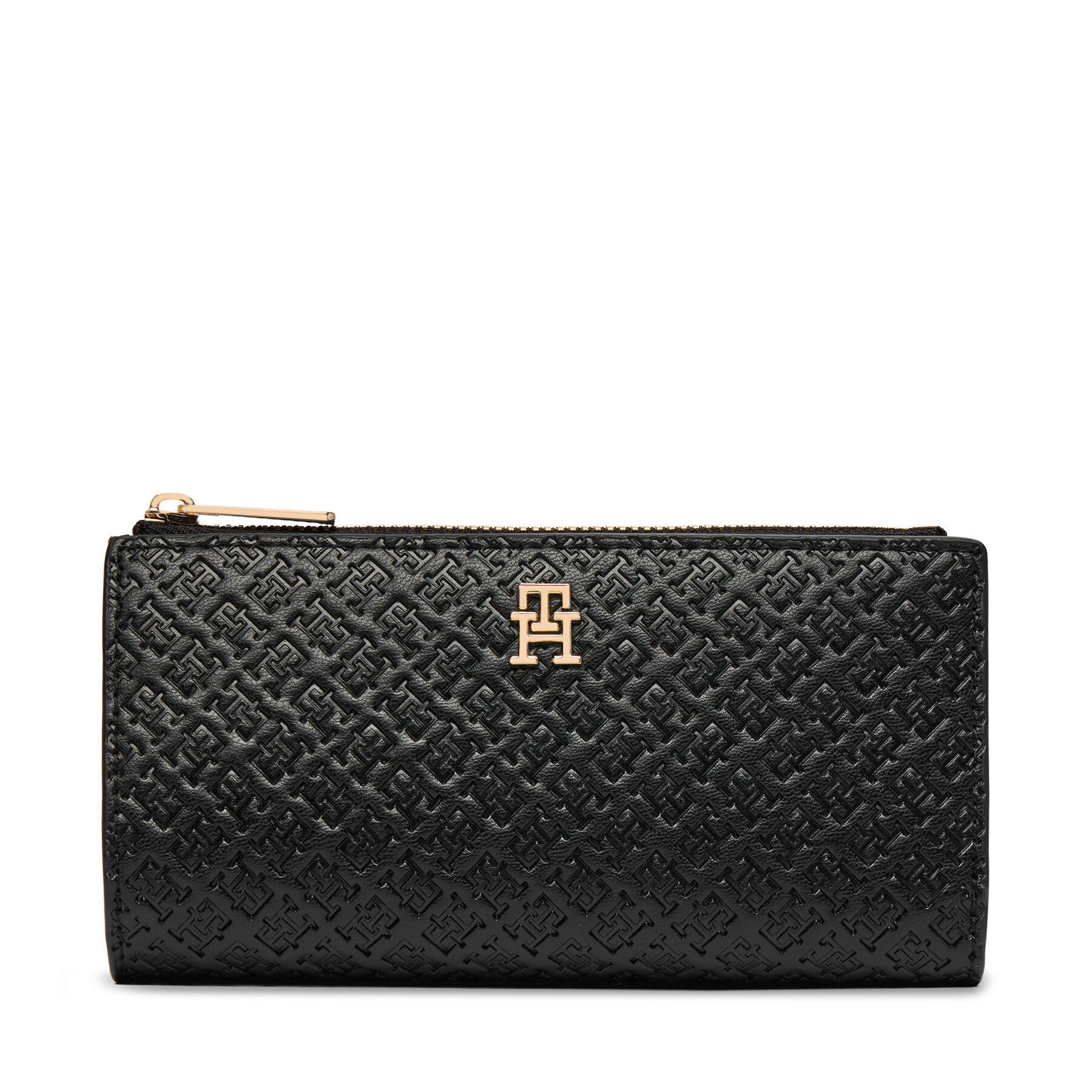 Denarnica Tommy Hilfiger Th Icon Long Bifold Mono AW0AW18989 Črna